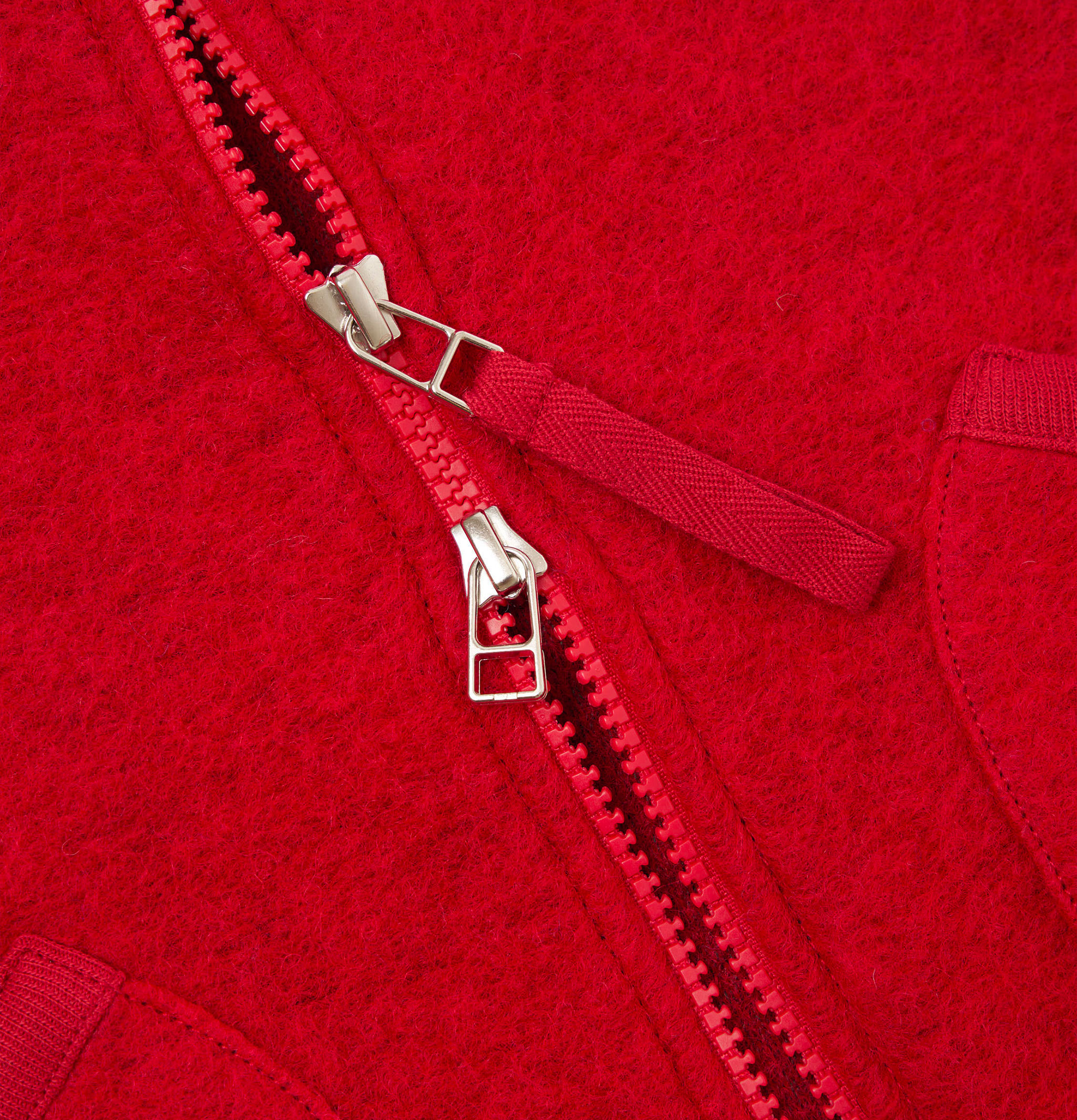 Universal Works Zip Waistcoat Wool Scarlet