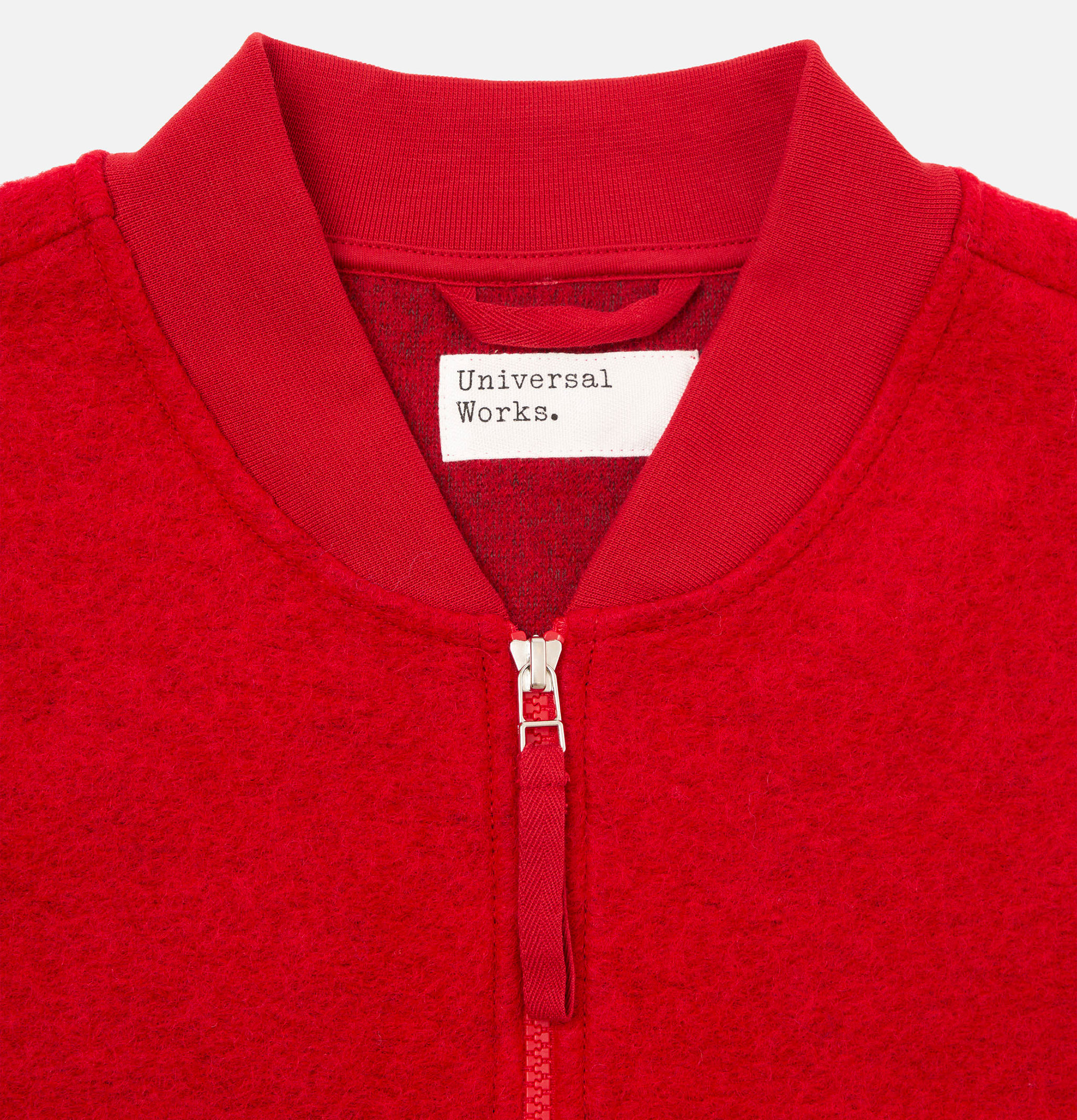 Universal Works Zip Waistcoat Wool Scarlet