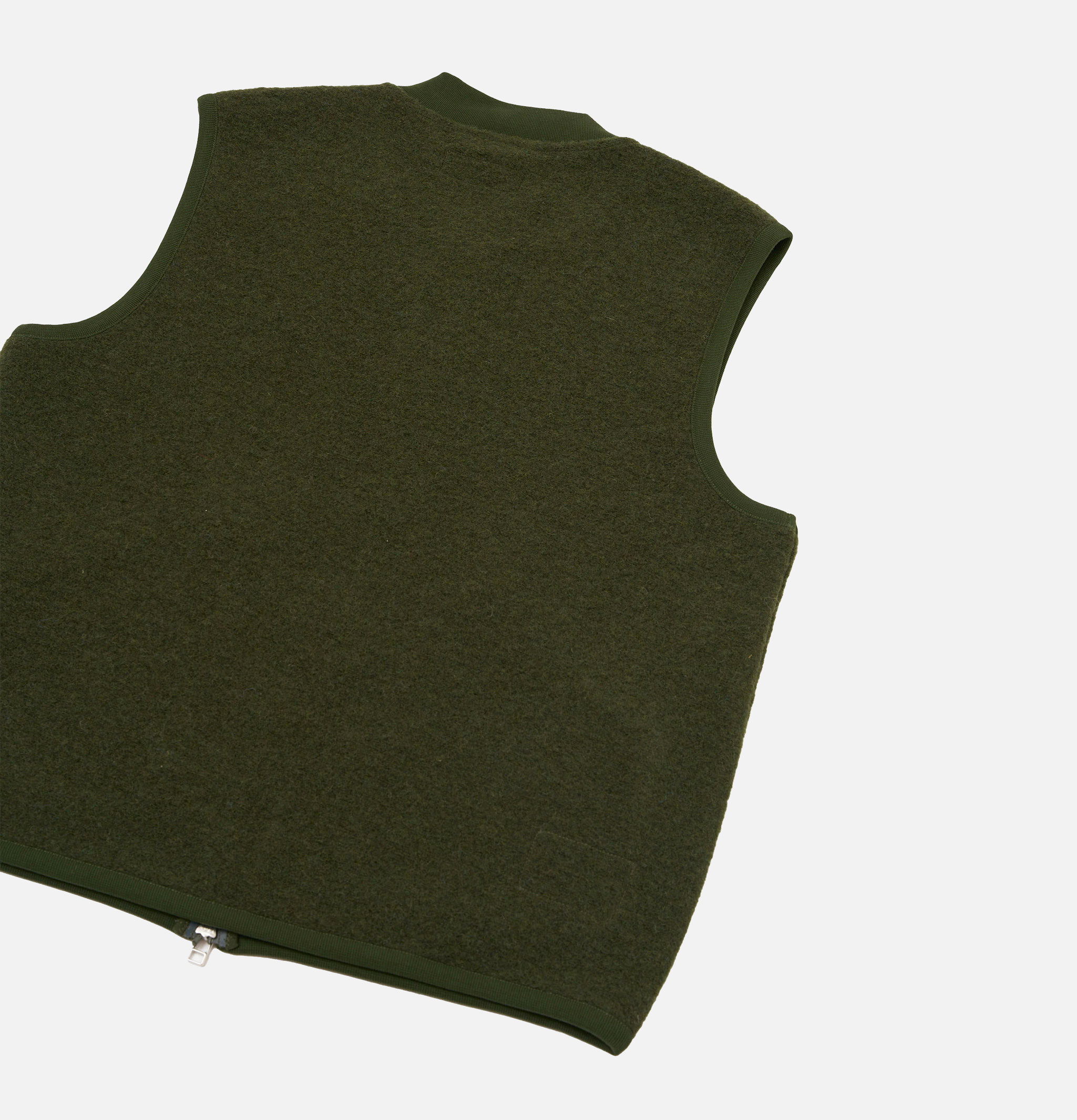 Universal Works Zip Waistcoat Wool Olive