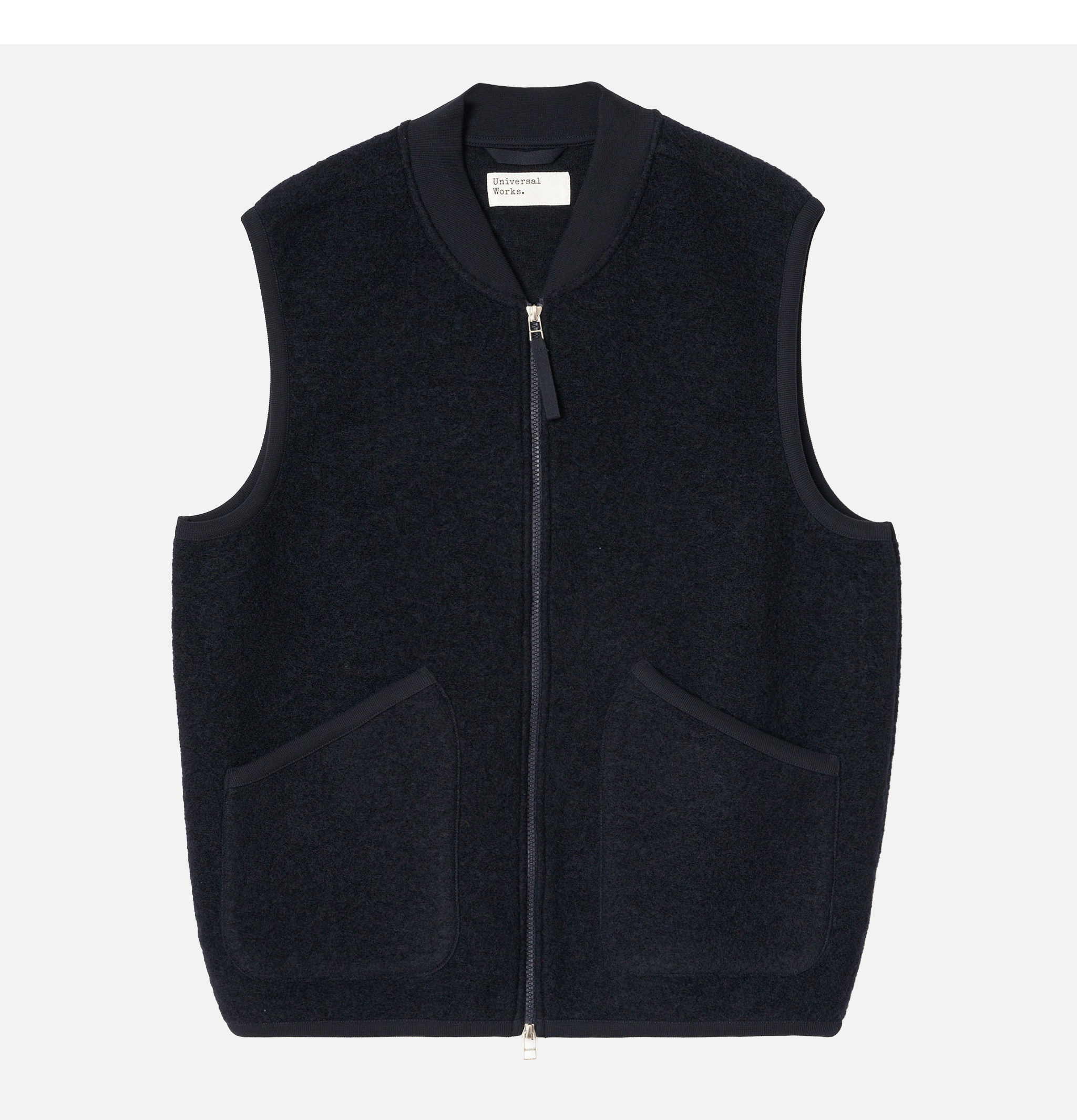 Universal Works Zip Waistcoat Wool Navy