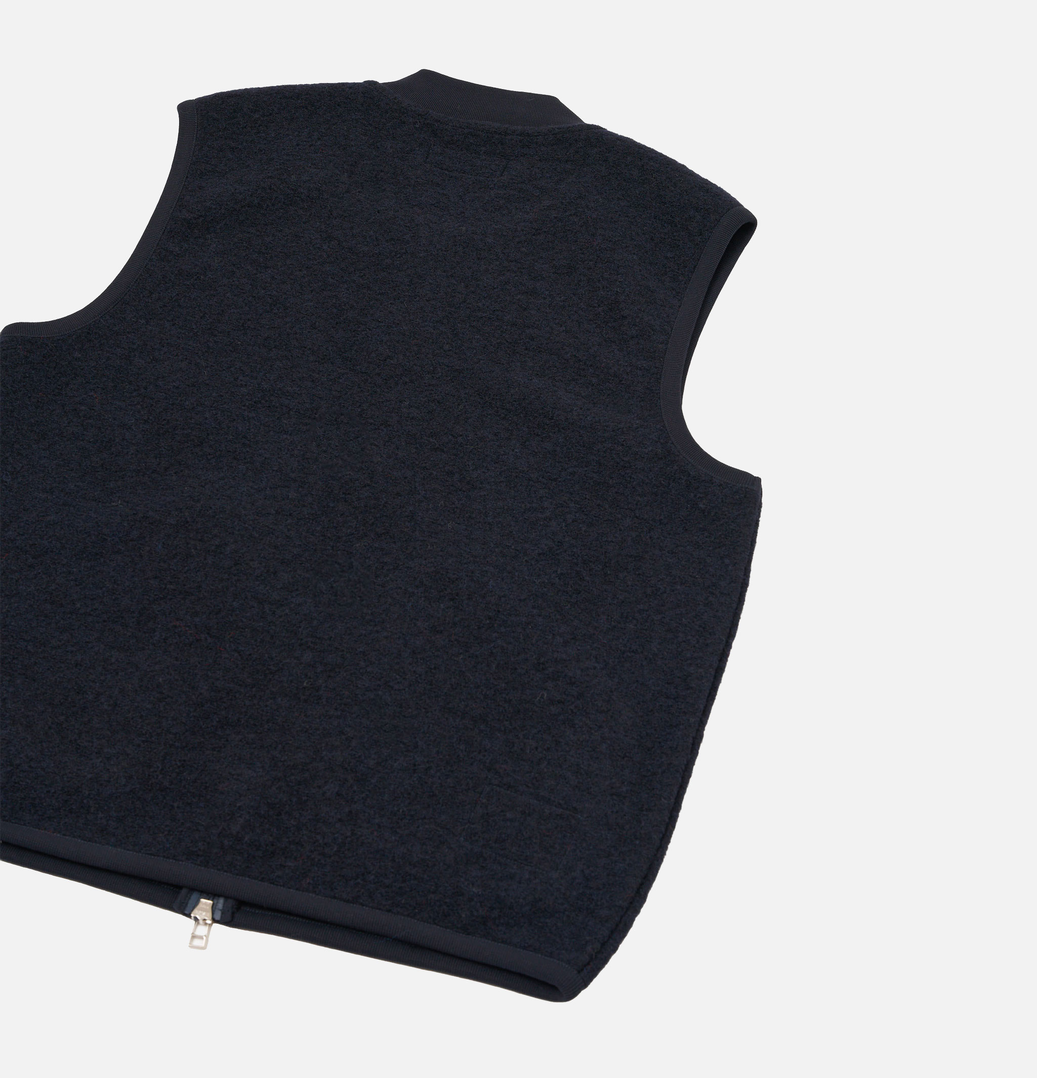 Universal Works Zip Waistcoat Wool Navy