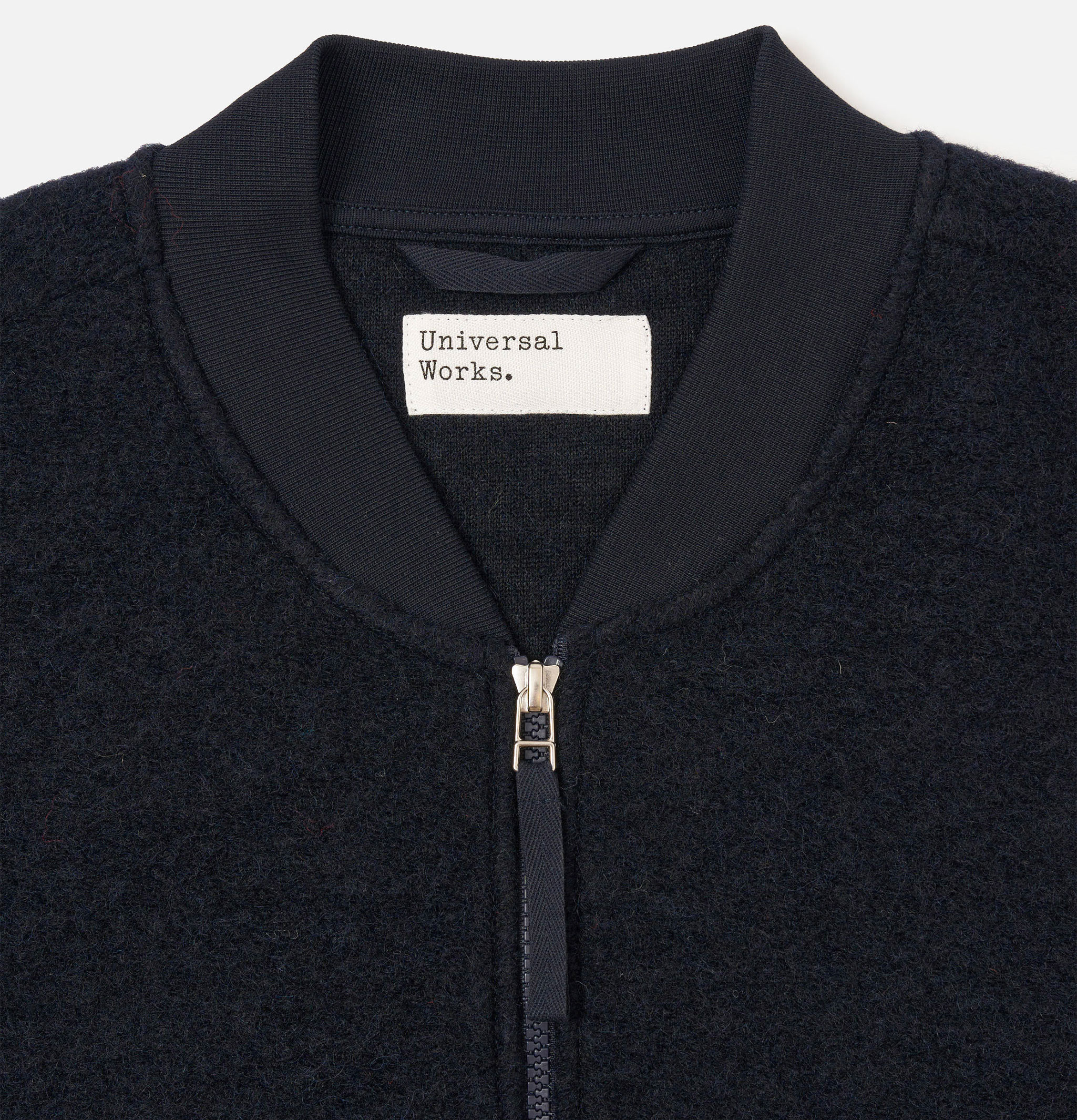 Universal Works Zip Waistcoat Wool Navy