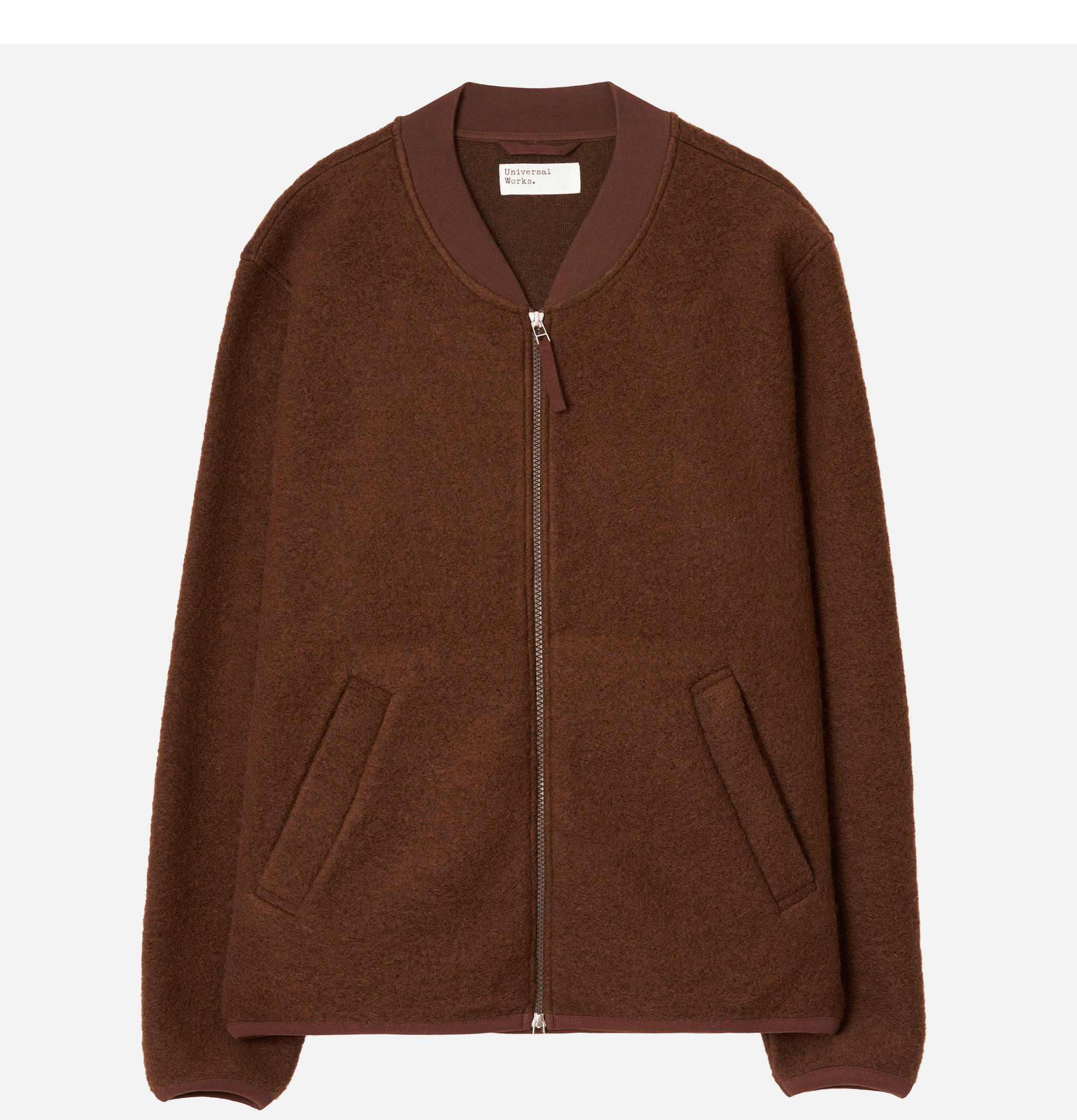 Universal Works Zip Bomber Wool Cacao