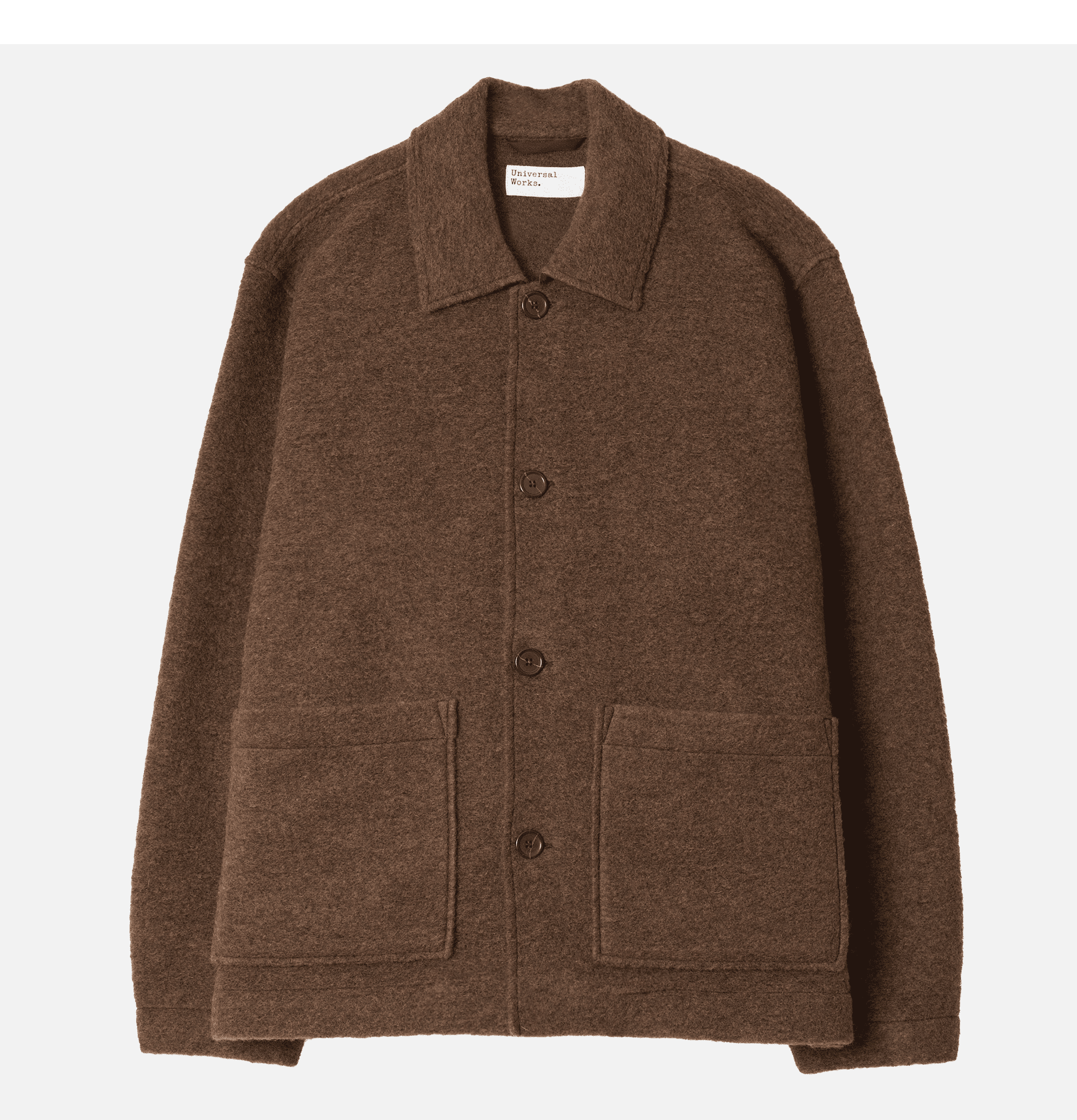 Universal Works Veste Rams Wool Fleece Brown
