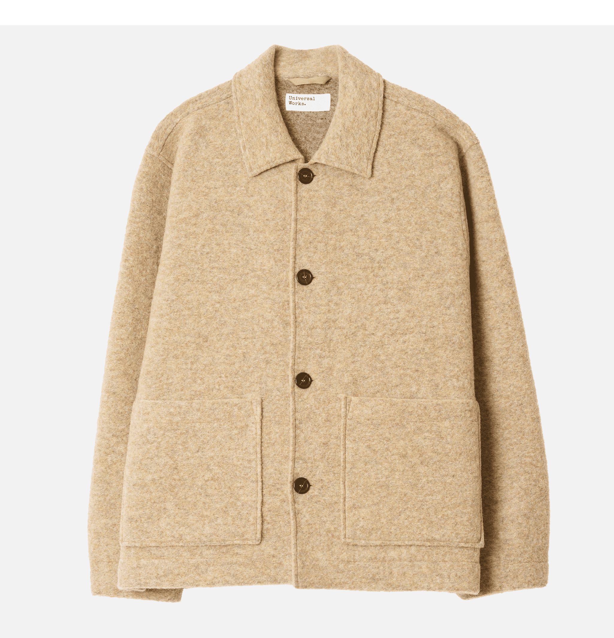 Universal Works Veste Rams Wool Fleece Fawn