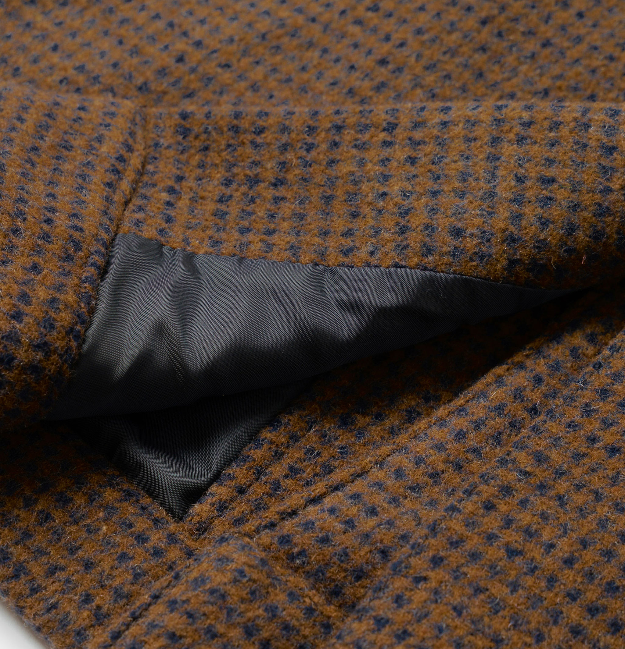 Universal Works Stan Wool Tweed Coat, Navy Brown