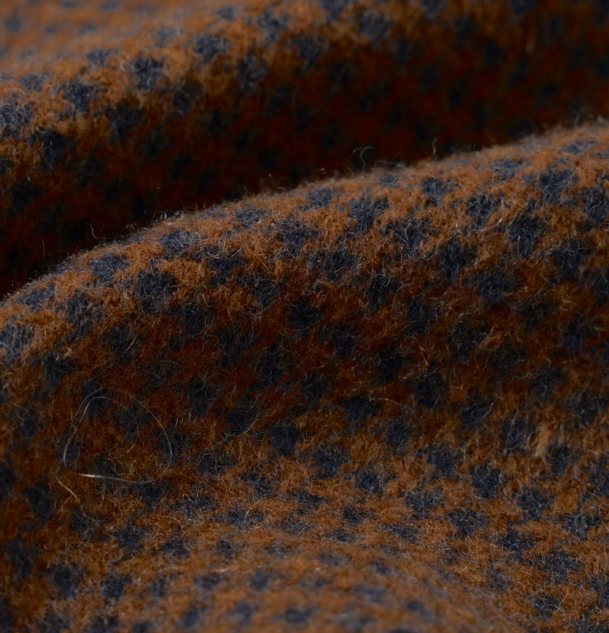 Universal Works Manteau Stan Wool Tweed Navy Brown