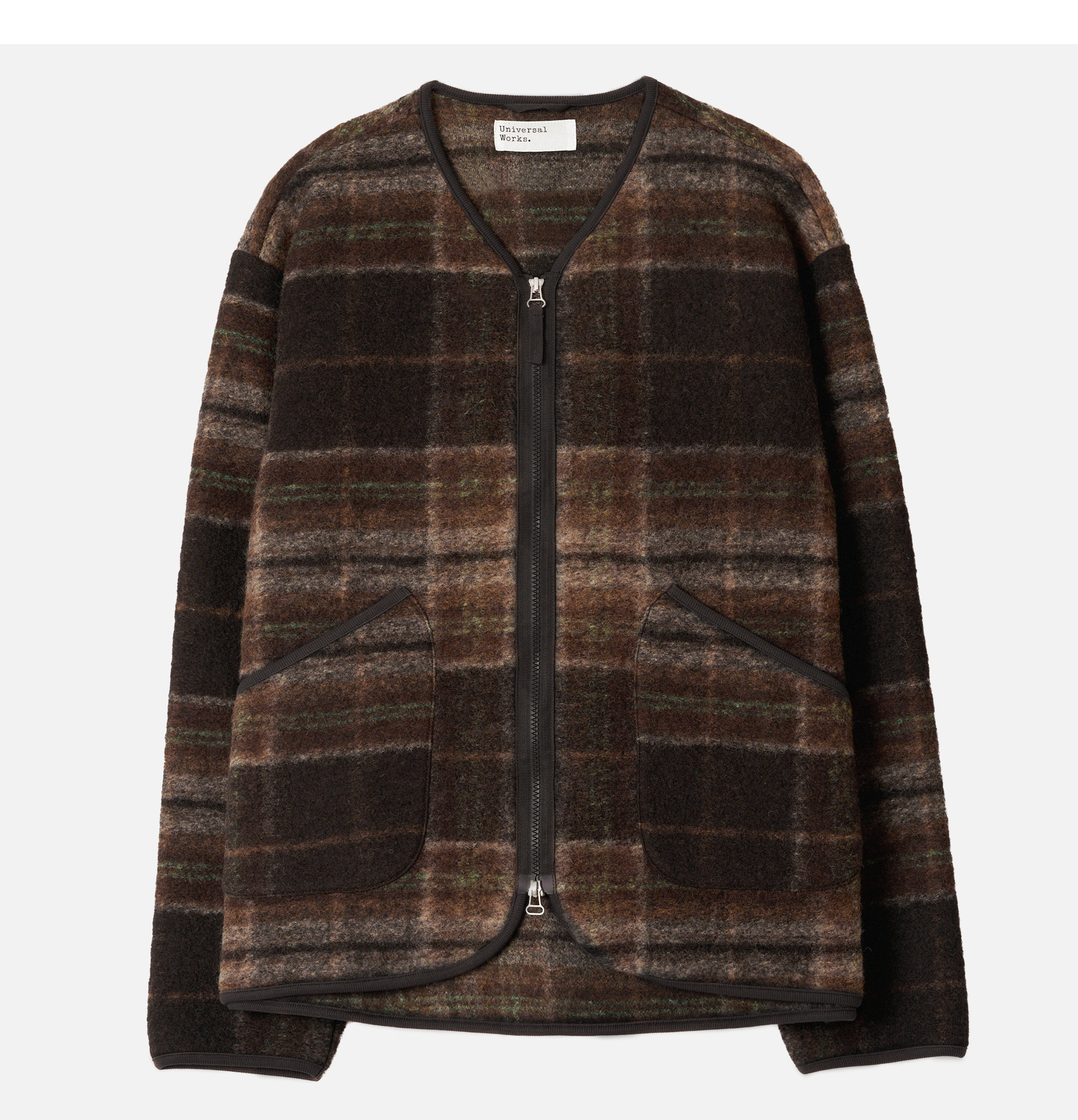 Universal Works Veste Military Liner Pino Wool Brown