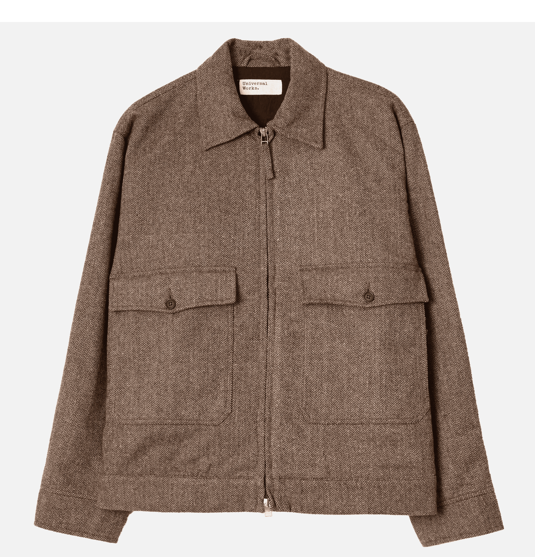 Universal Works Veste S1330 Wool Herringbone Brown