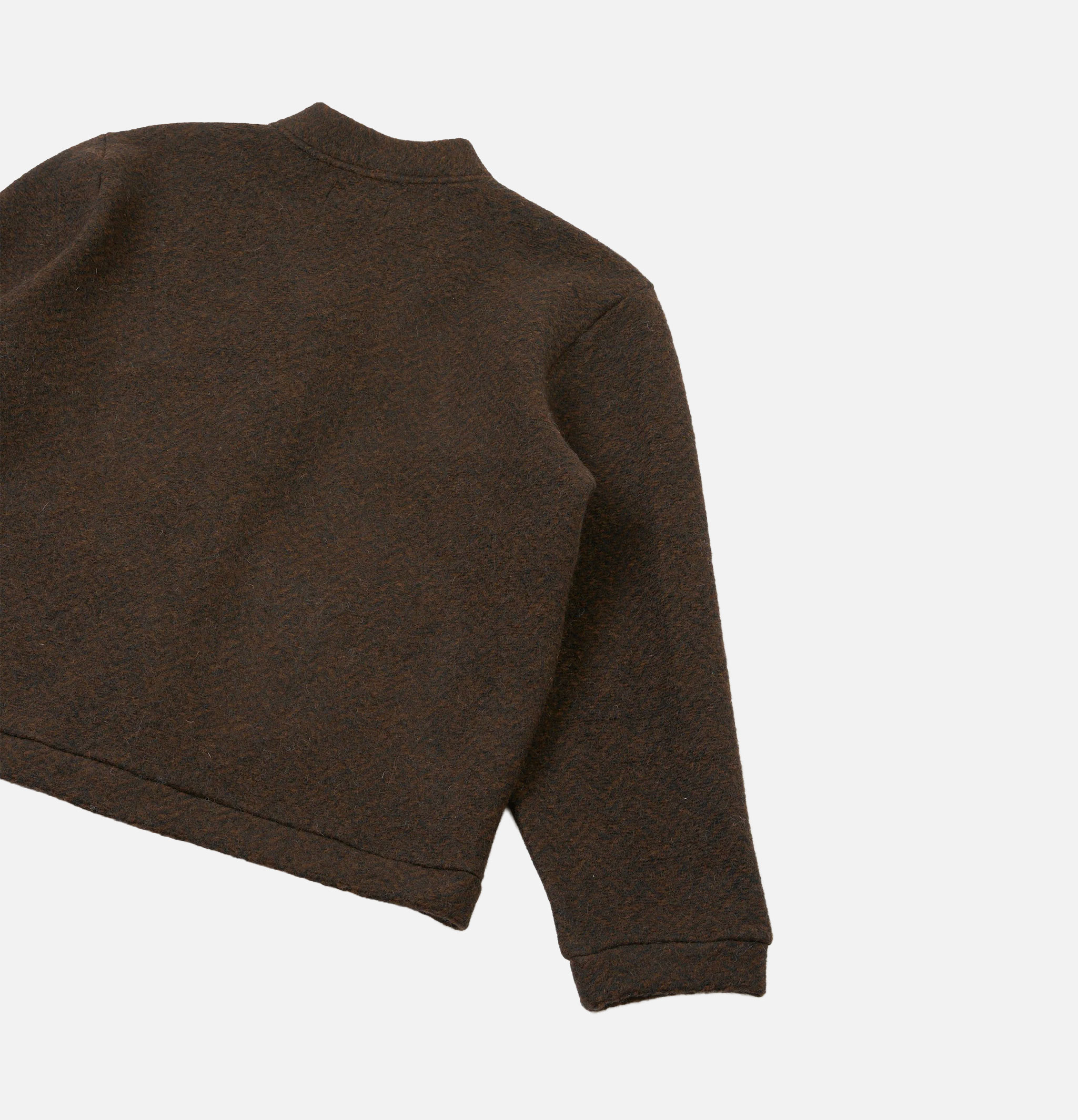 Universal Works Advance Cardigan Raven Fleece Brown