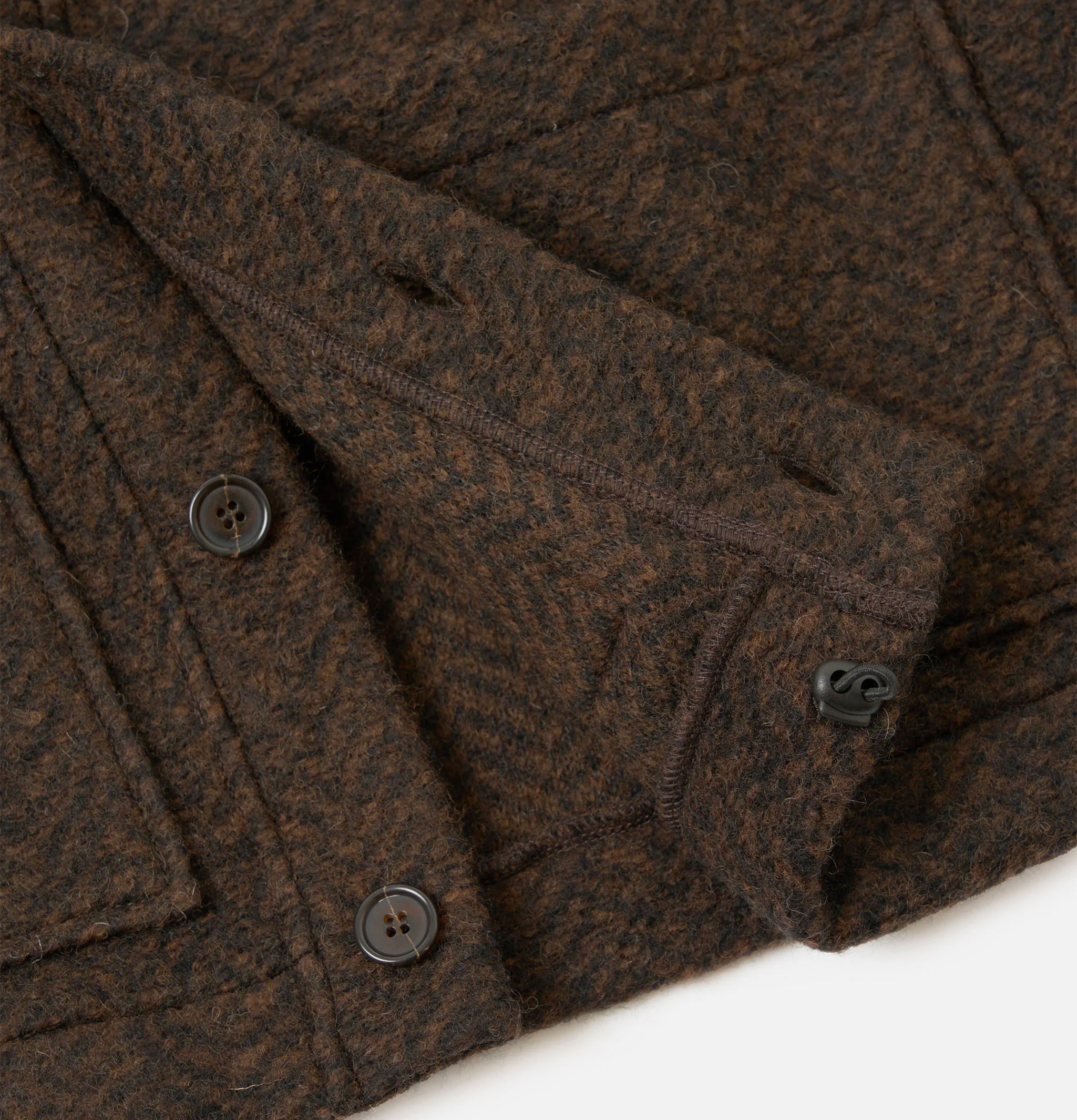 Universal Works Advance Cardigan Raven Fleece Brown