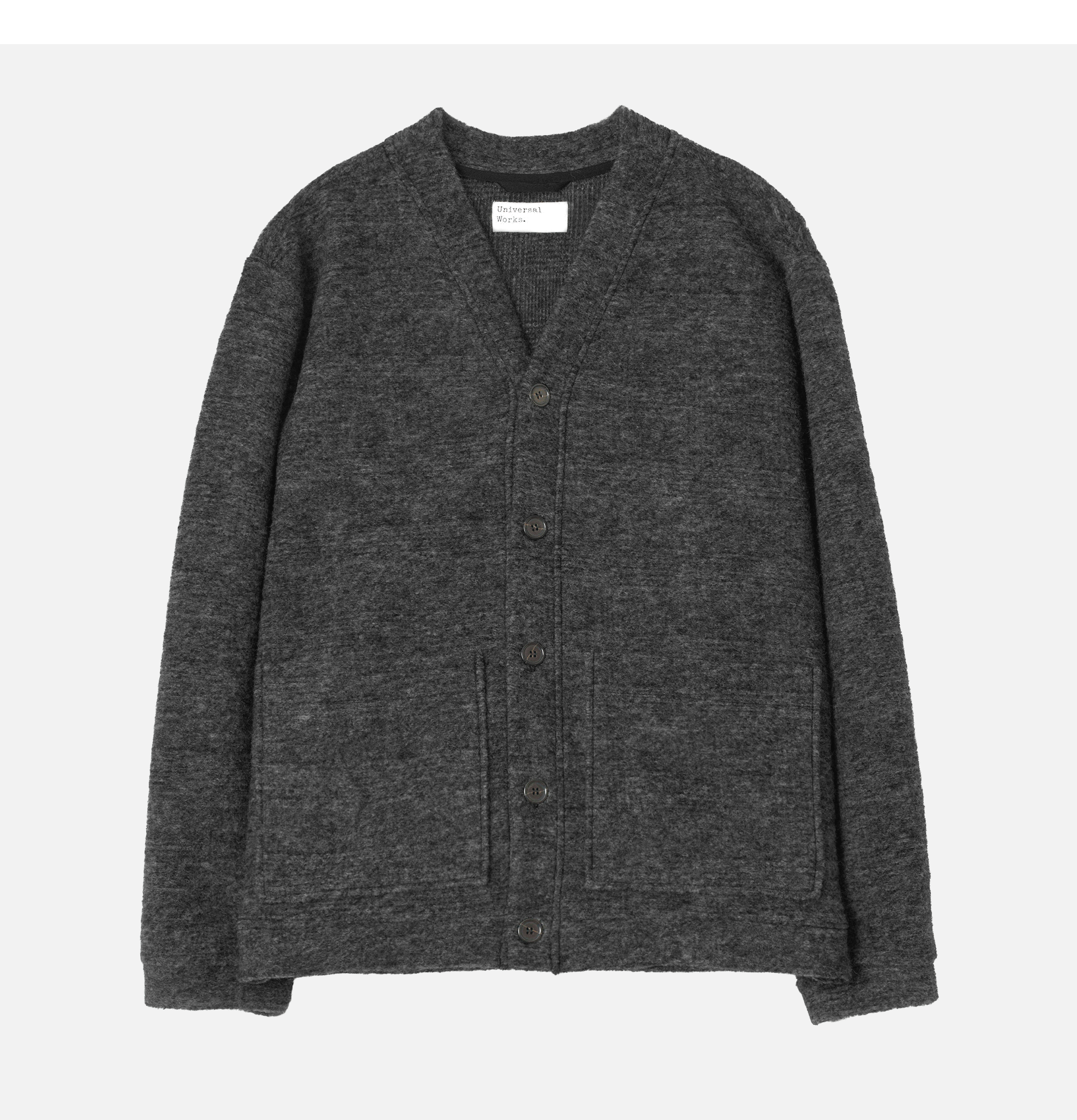 Universal Works Advance Cardigan Wool Mix Grey Marl