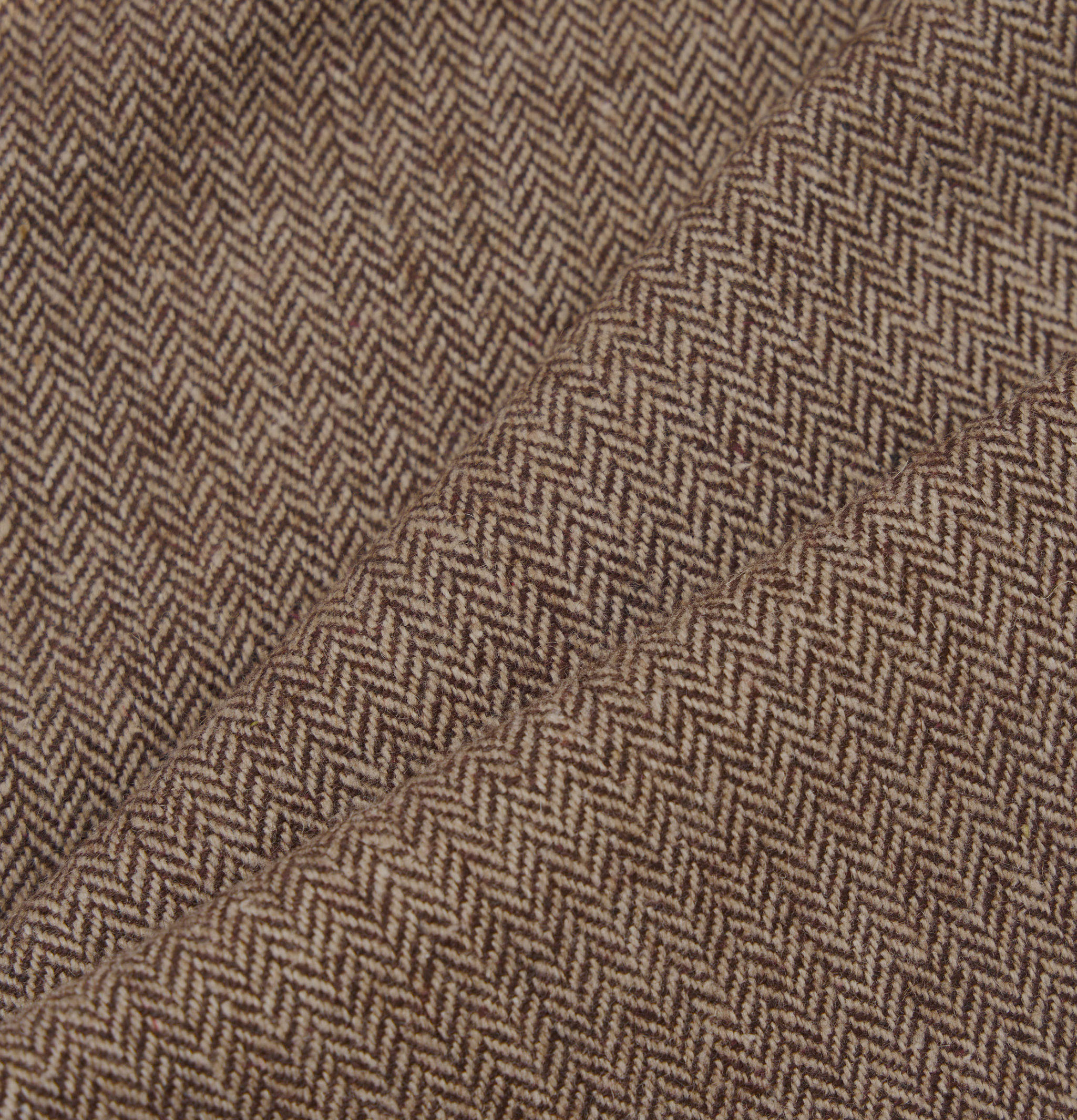 Universal Works Pleated Track Wool Herringbone Brown