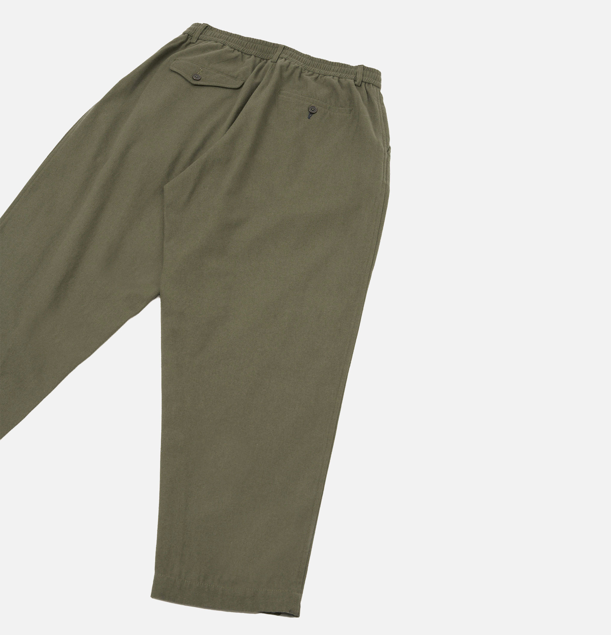 Universal Works Pleated Track Moleskin Pant Olive