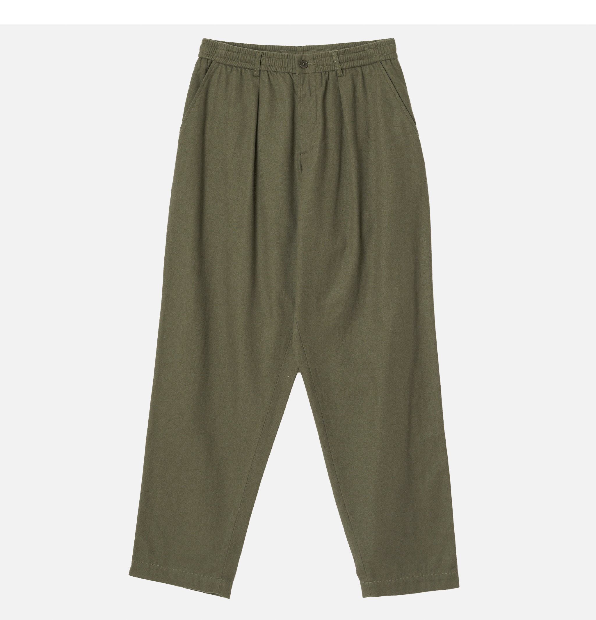 Universal Works Pleated Track Moleskin Pant Olive
