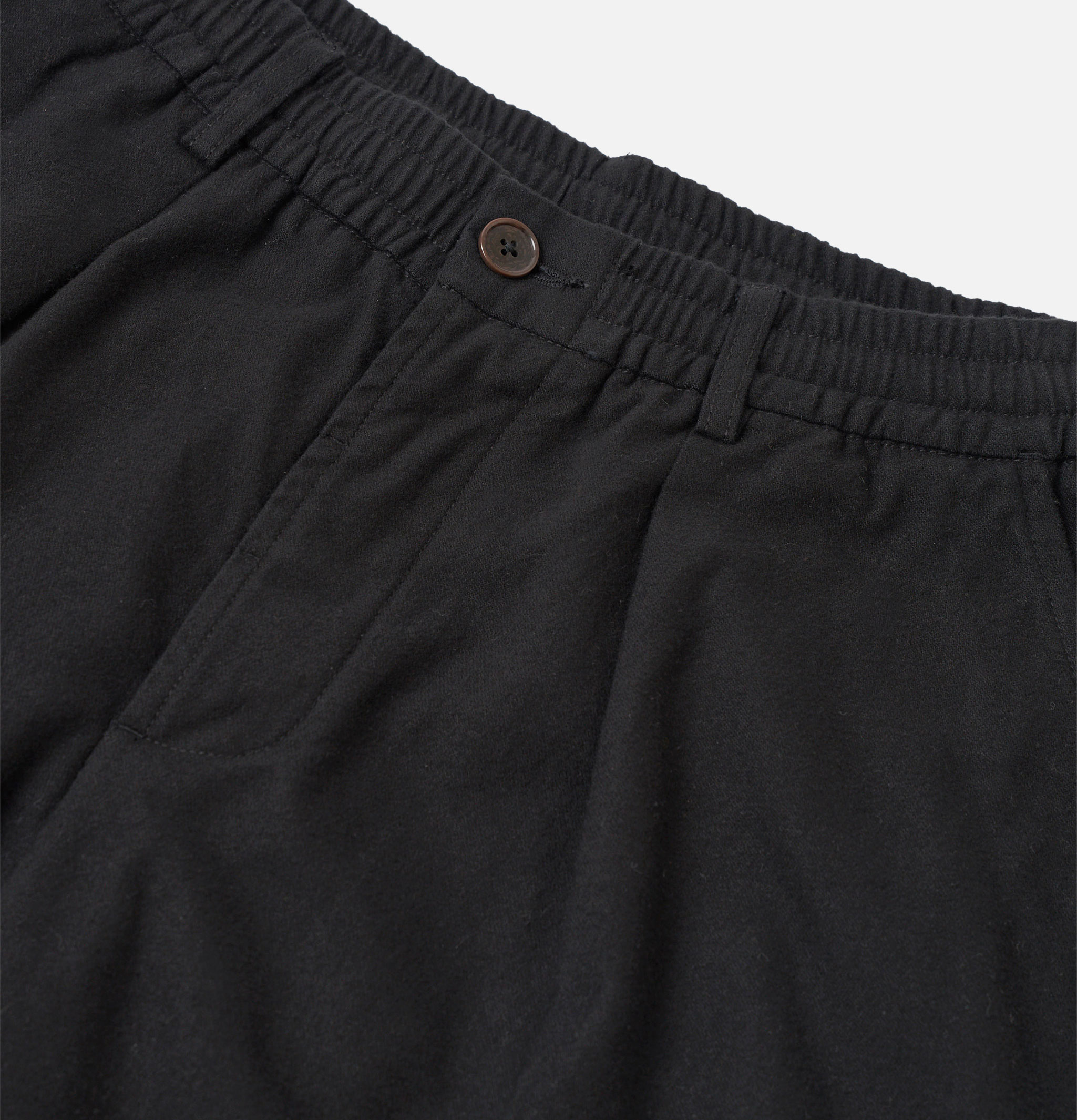 Universal Works Pleated Track Moleskin Pant Black
