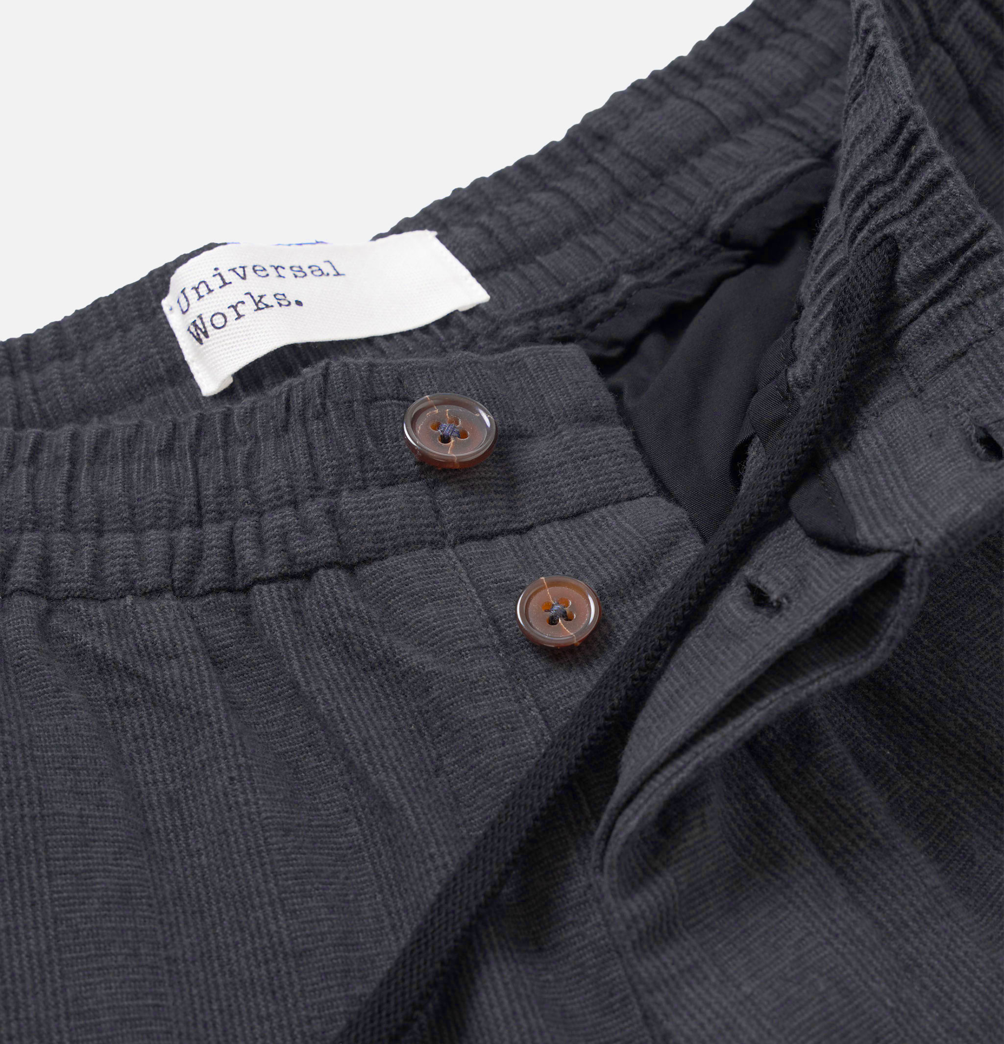 Universal Works Oxford Liverpool Check Gray Pants