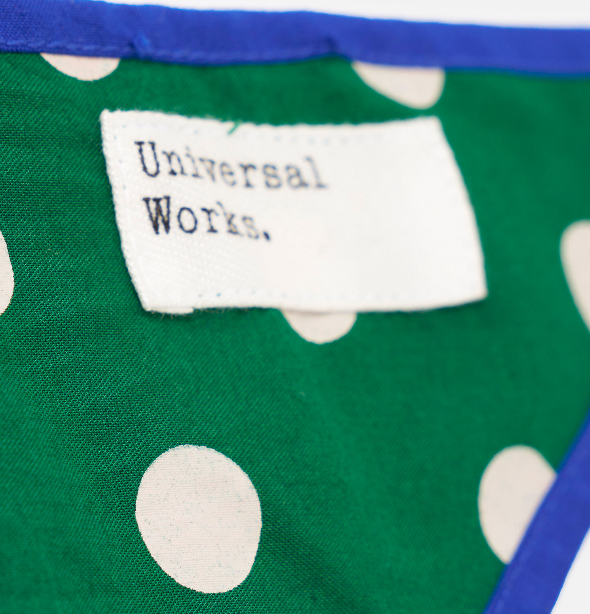 Universal Works Bold Dot Print Scout Scarf Forest Green