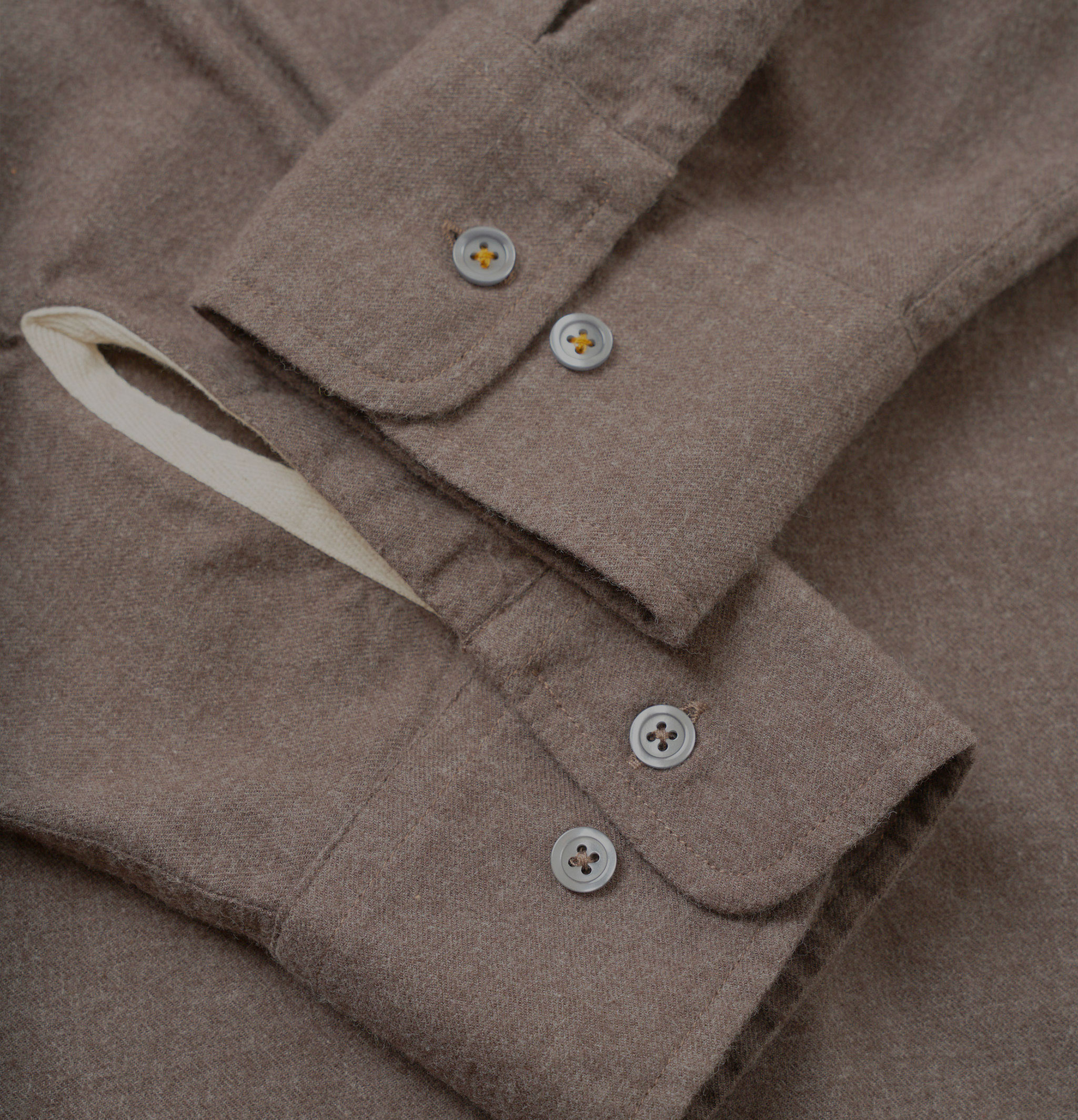 Universal Works Chemise Brushed Flannel Square Pocket Brown