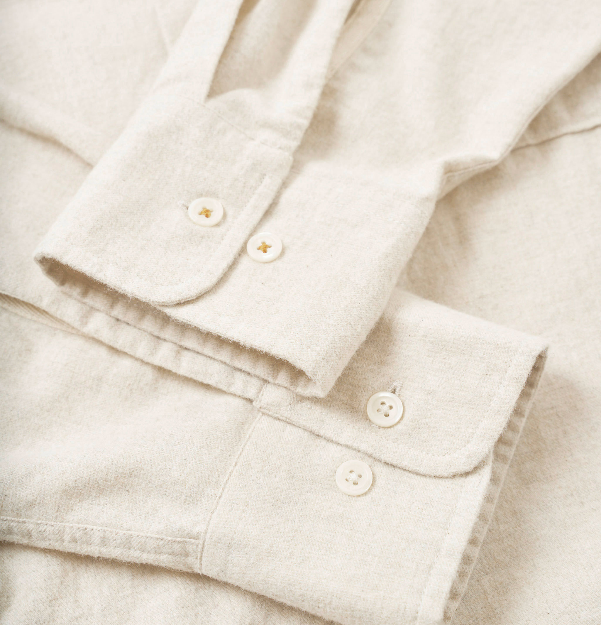 Universal Works Brushed Flannel Square Pocket Shirt Ecru