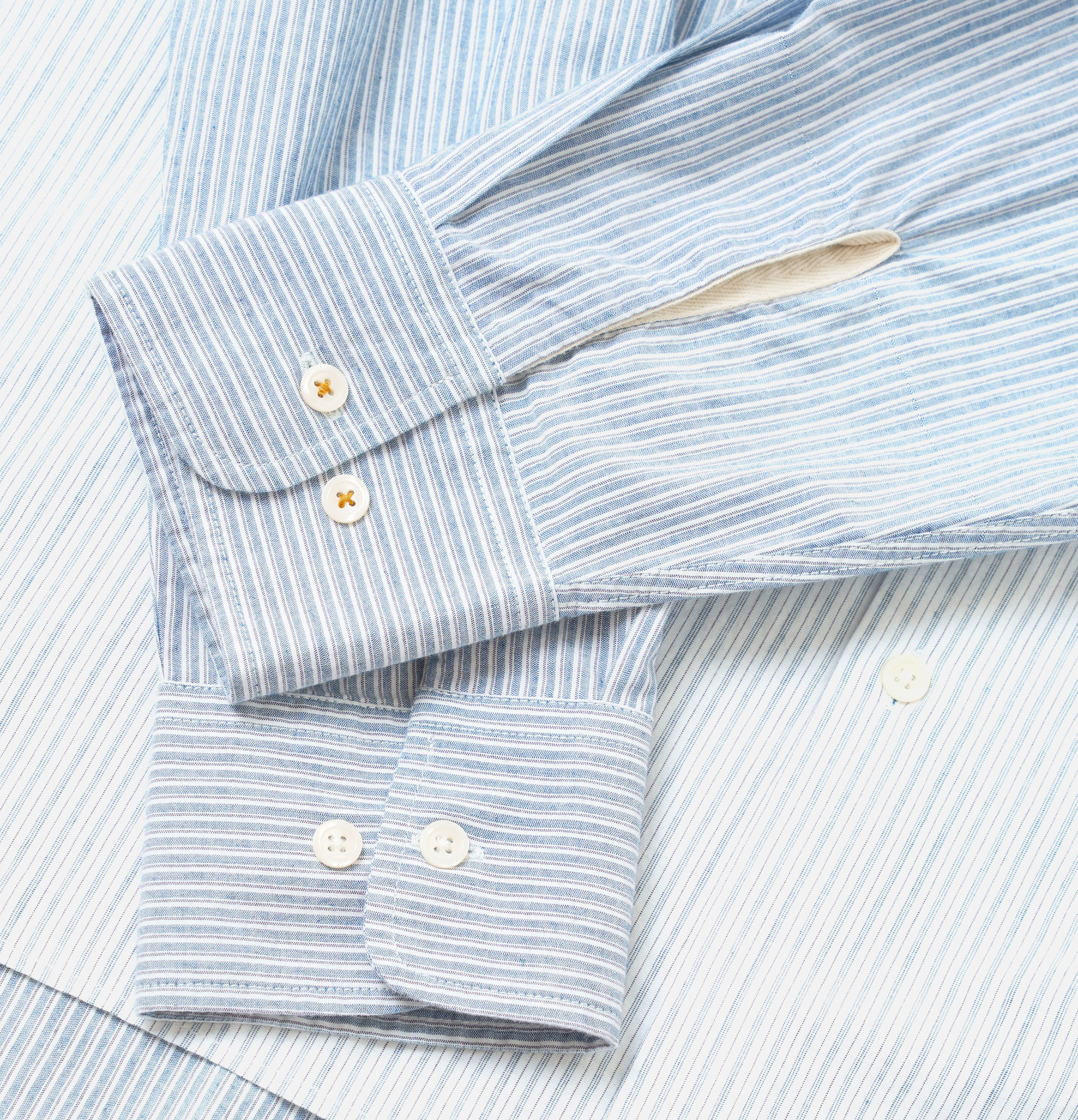 Universal Works Chemise Station Mix Stripe Blue