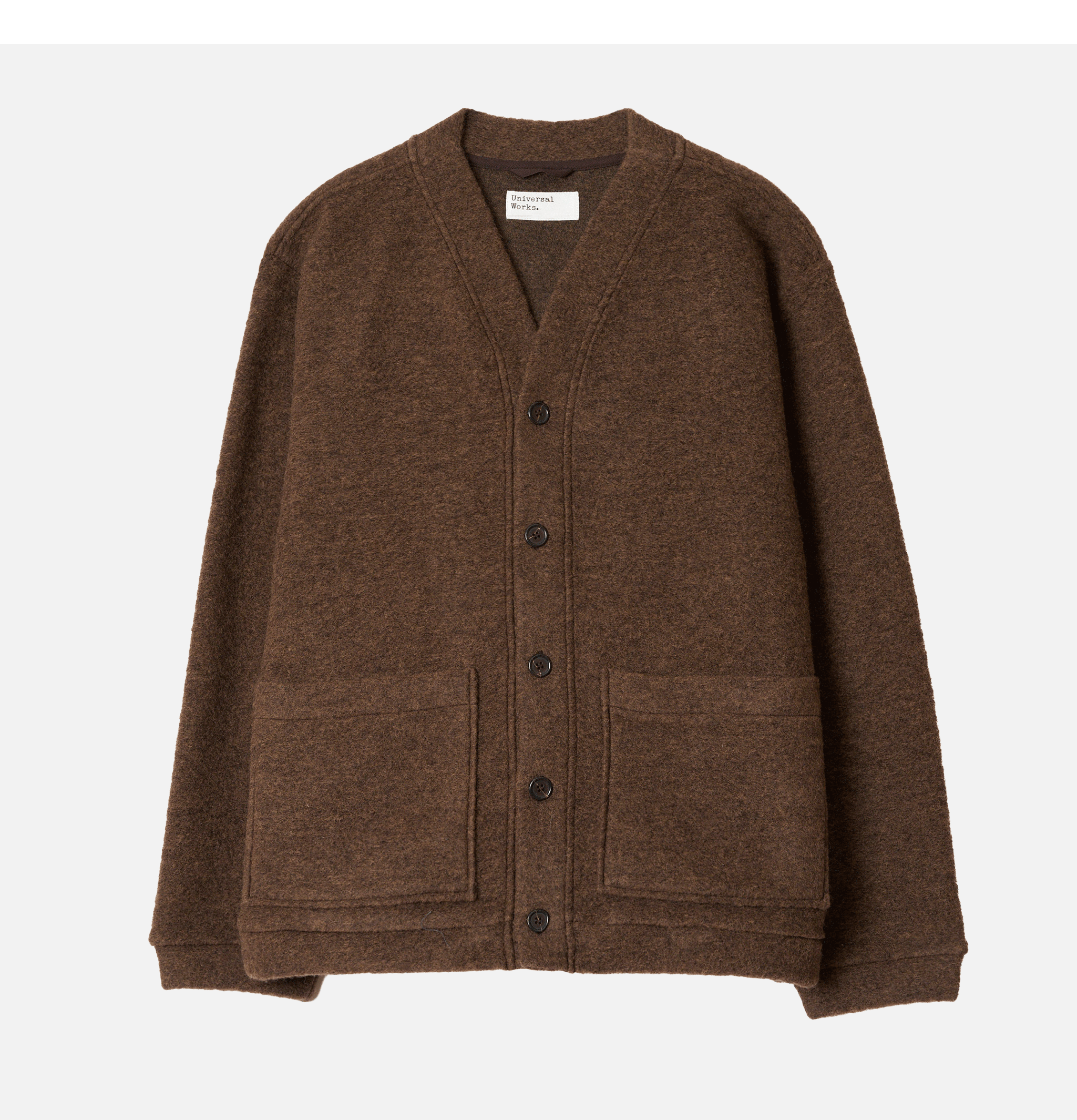 Universal Works Cardigan Advance Wool Fleece Brown