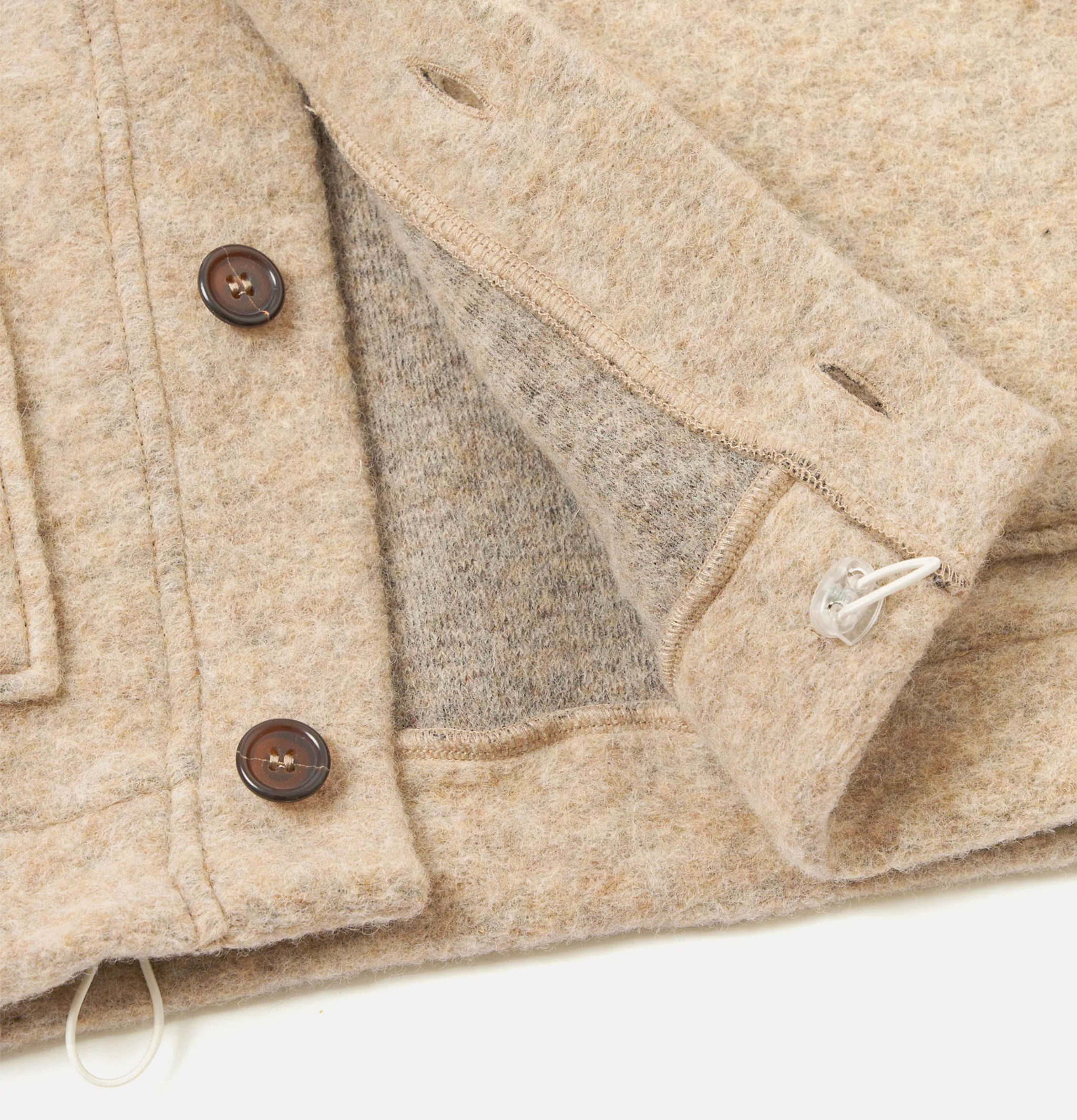 Universal Works Cardigan Advance Wool Fleece Fawn