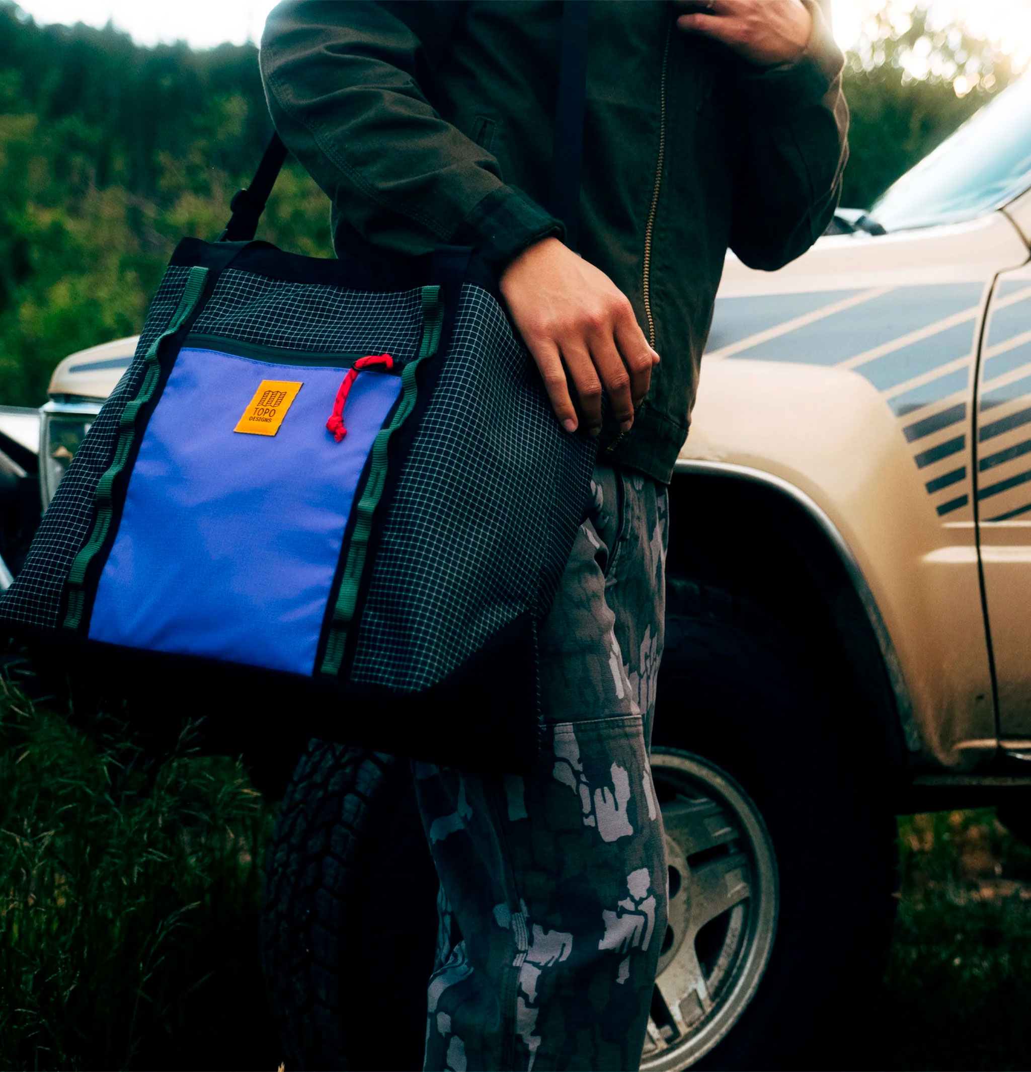 Topo Designs Mountain Utility Tote Grid