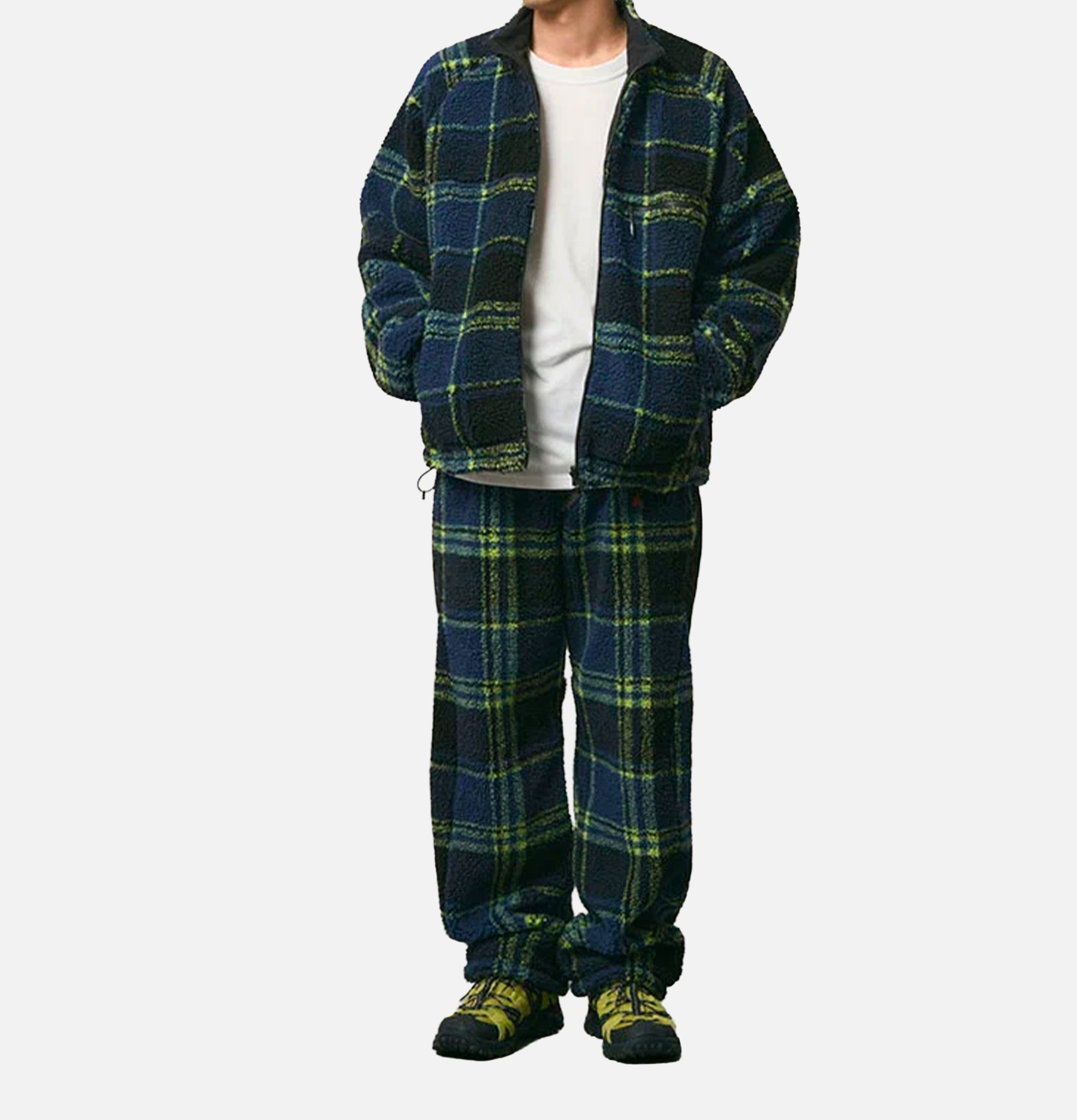 Gramicci Reversible Black Plaid Sherpa Pants