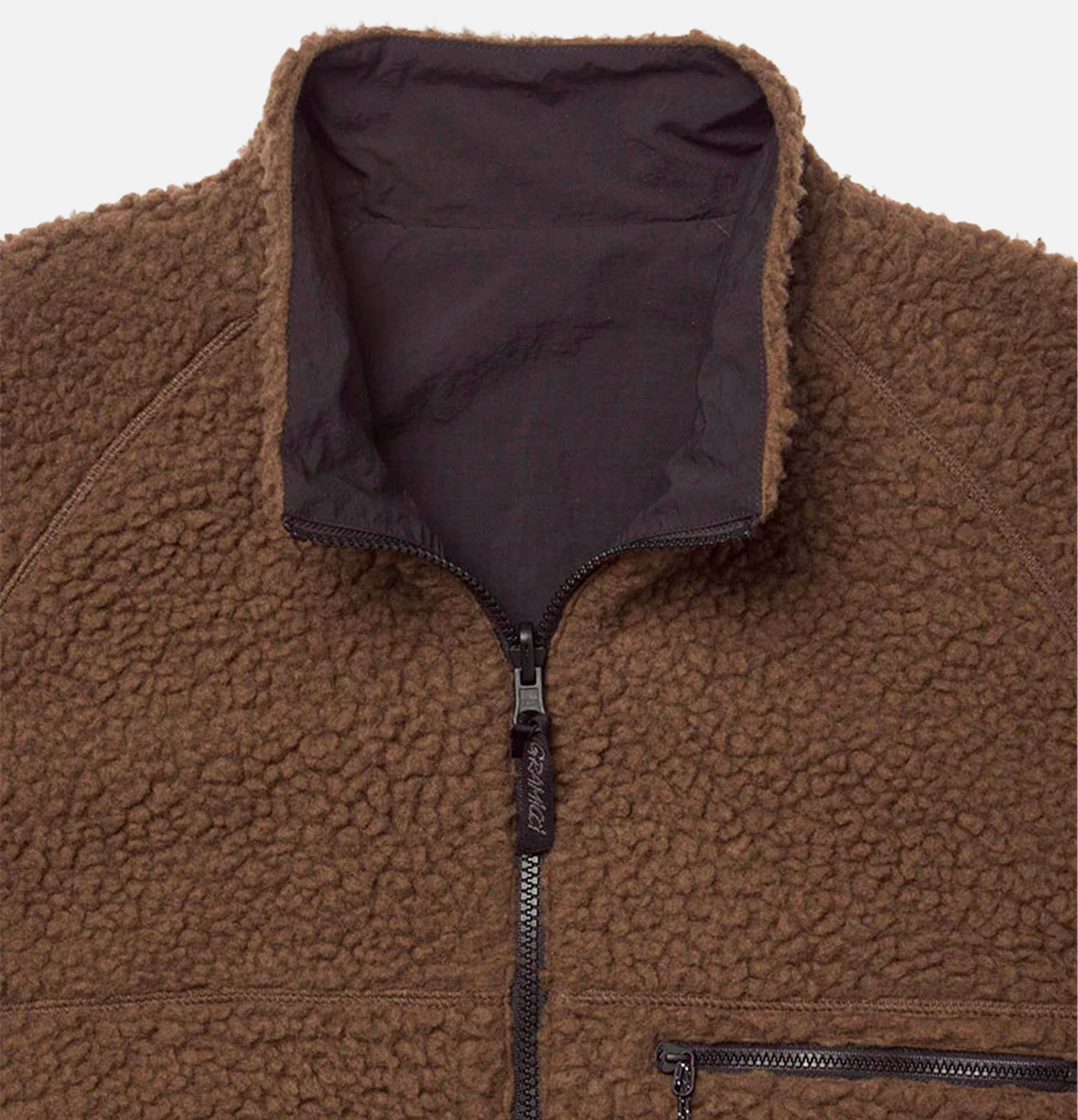 Gramicci Veste Sherpa Reversible Dark Brown Black