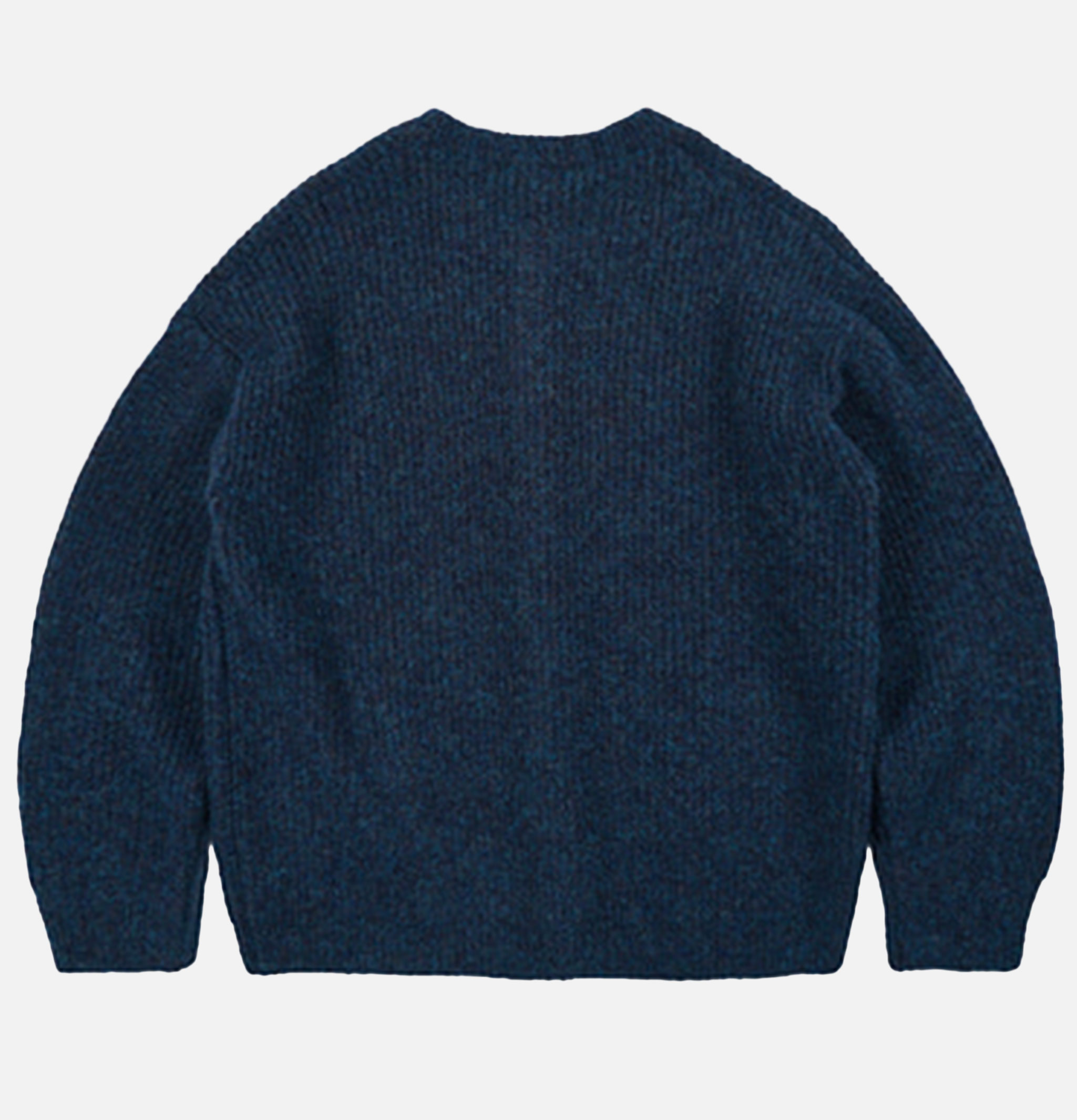 Frizmworks Cardigan Col Rond Maille Brossée Indigo