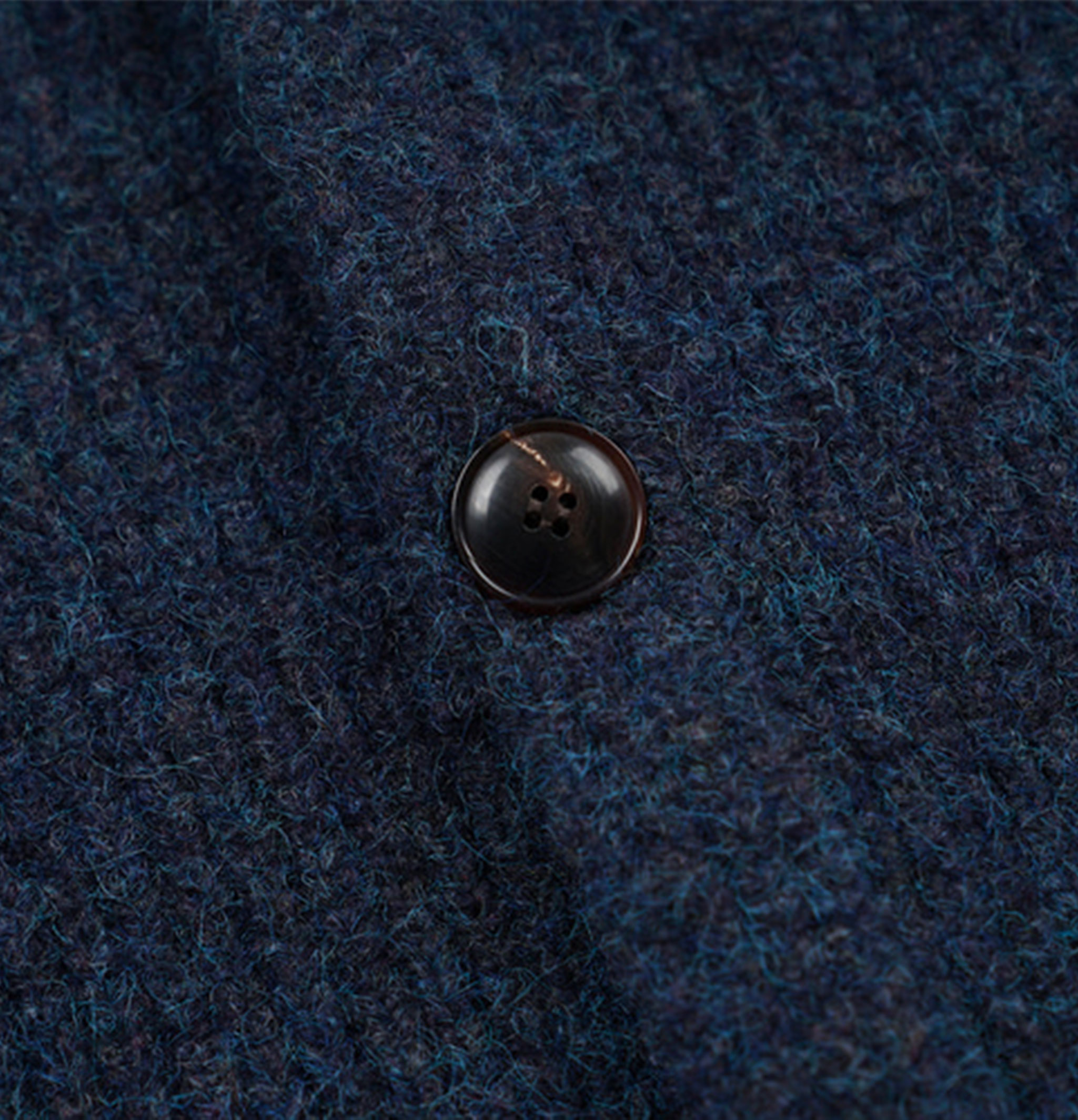 Frizmworks Cardigan Col Rond Maille Brossée Indigo