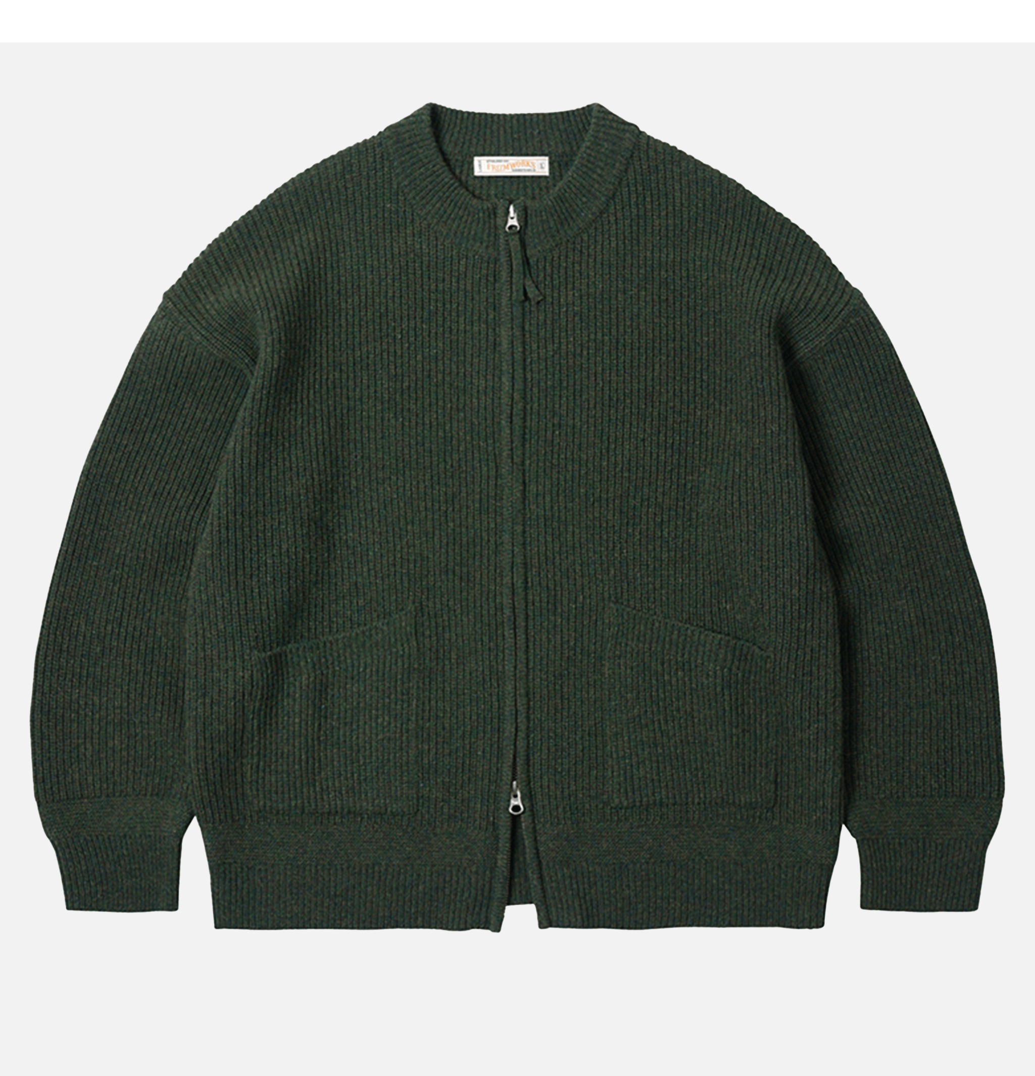Frizmworks – Wool Deck Zip Cardigan Forest Green