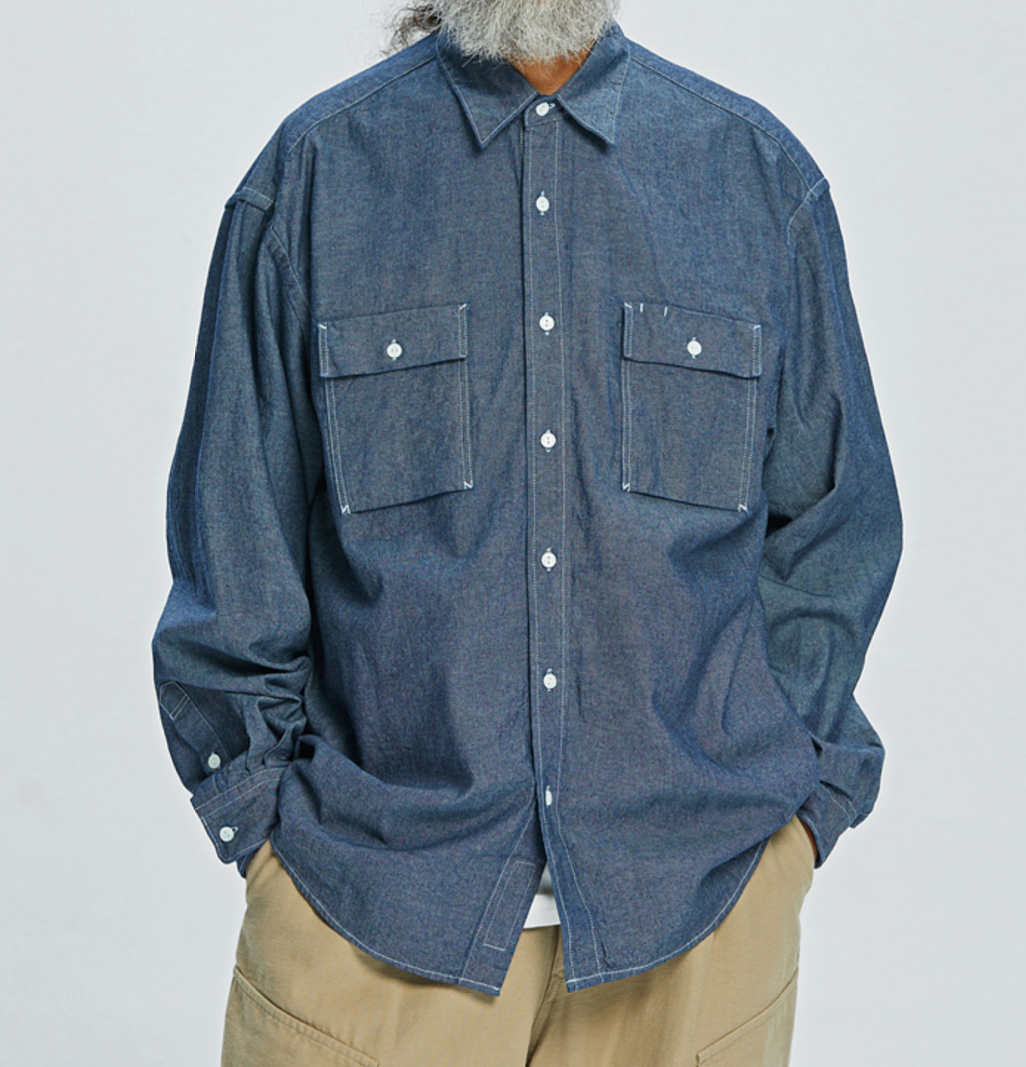 Frizmworks Cigarette Chambray Blue Shirt