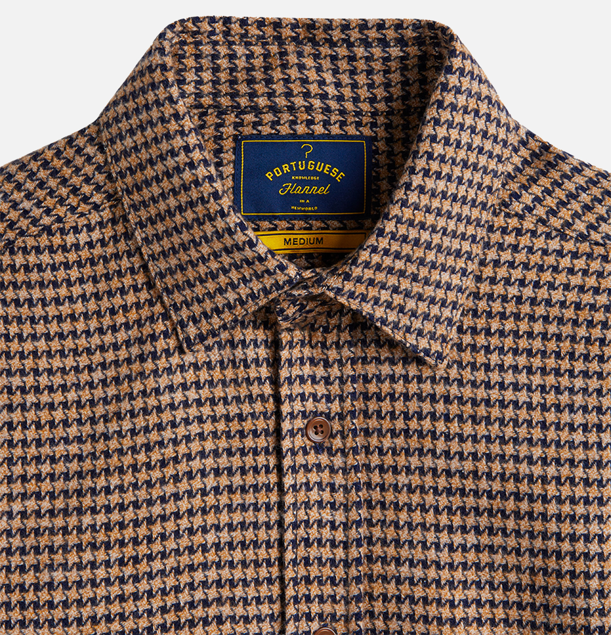Chemise Portuguese Flannel Abstract Pied De Poule Navy