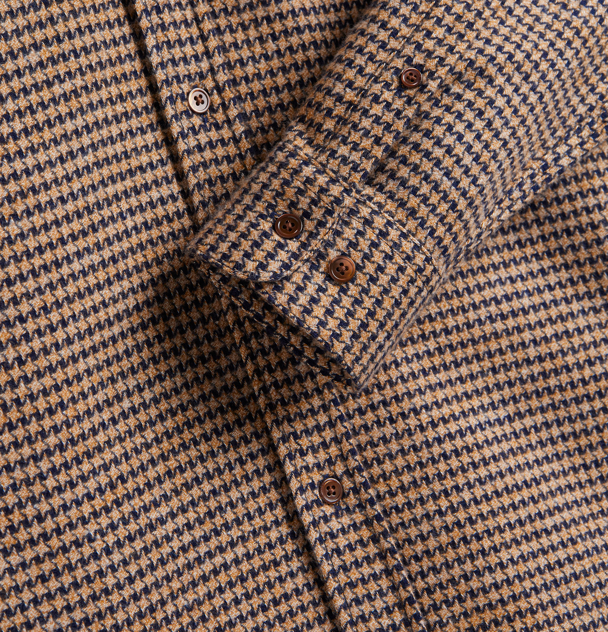 Chemise Portuguese Flannel Abstract Pied De Poule Navy