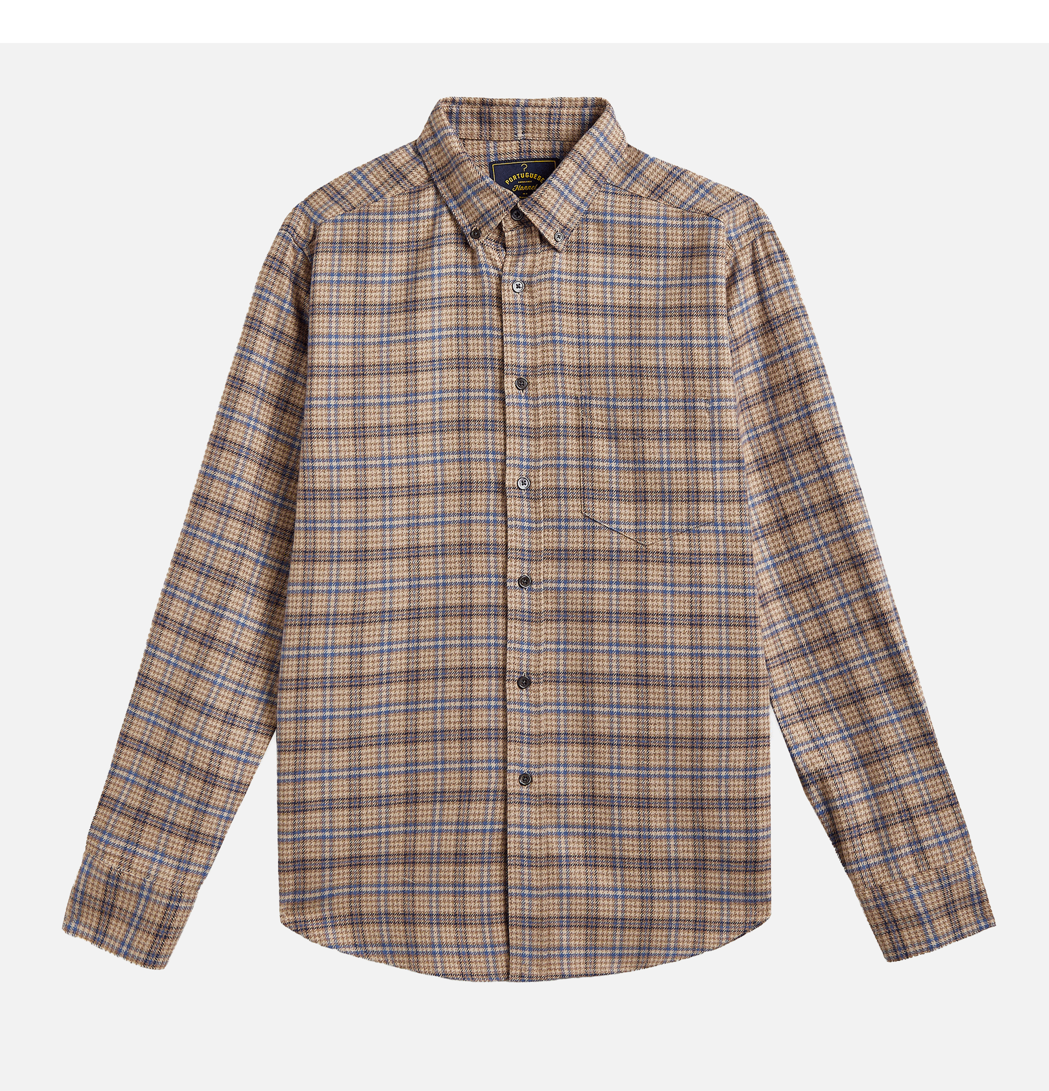 Portuguese Flannel Chemise Cedar Bleu Marron