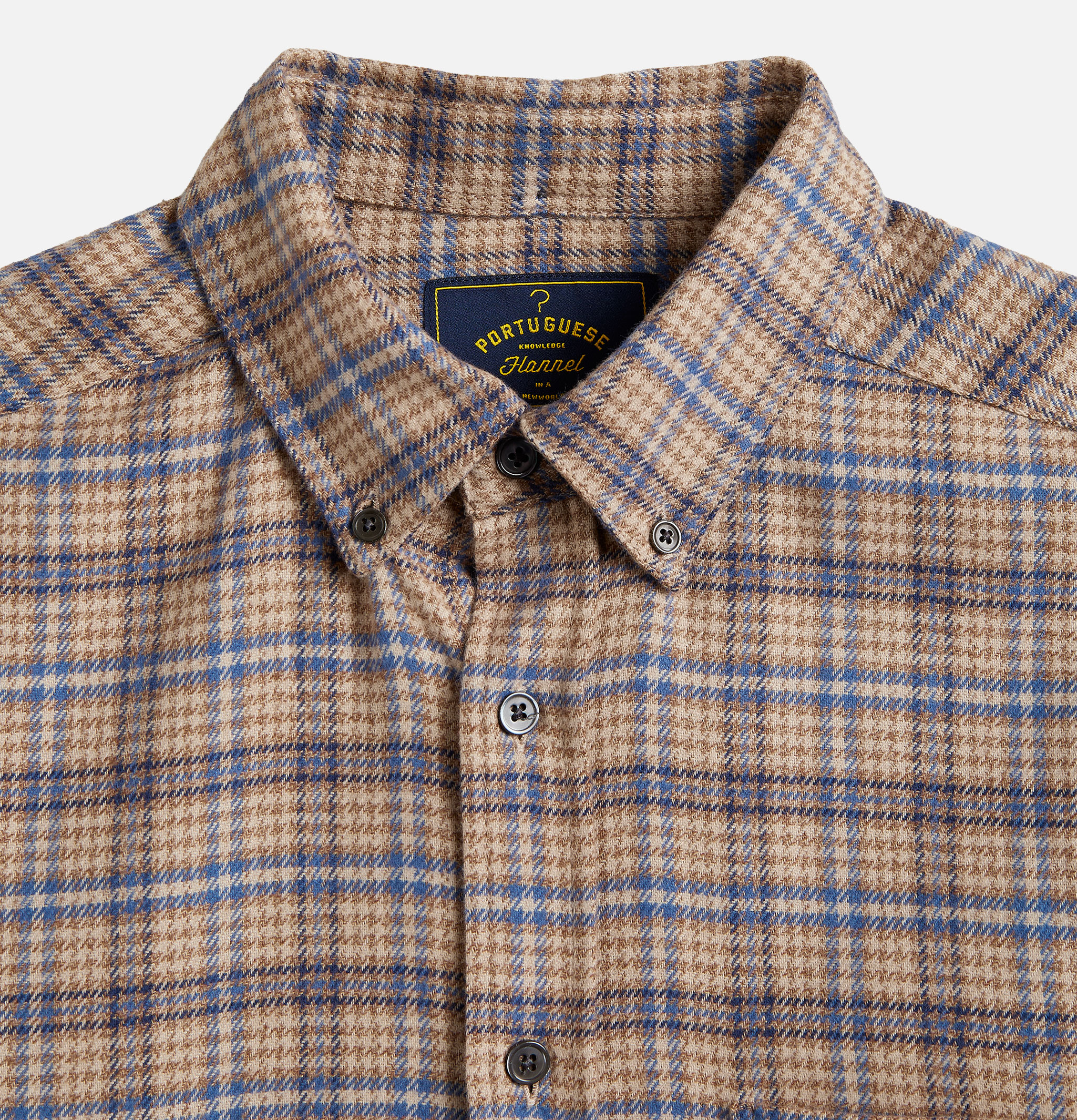 Portuguese Flannel Chemise Cedar Bleu Marron