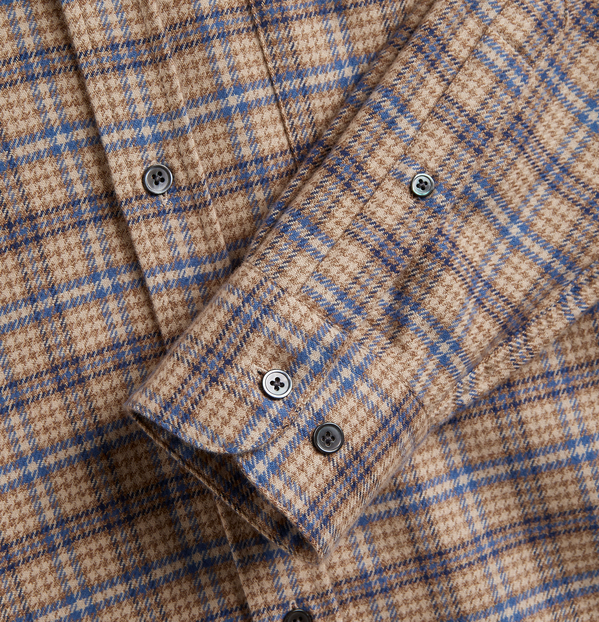 Portuguese Flannel Chemise Cedar Bleu Marron