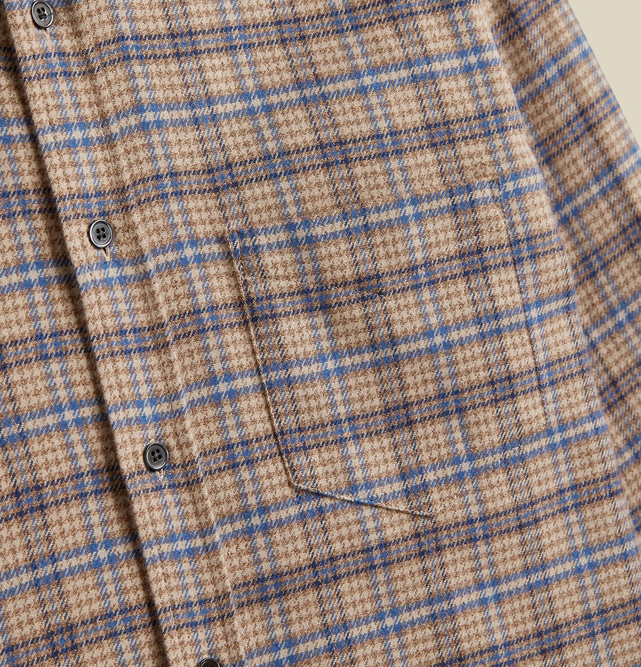 Portuguese Flannel Chemise Cedar Bleu Marron