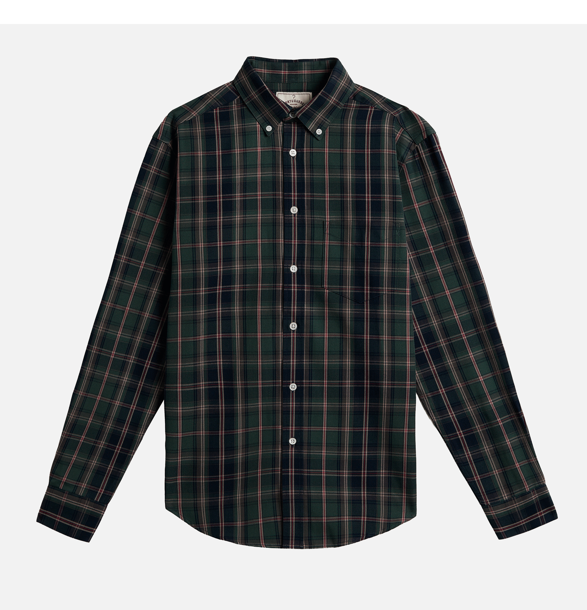 Portuguese Flannel Chemise Montebelo Tartan Vert