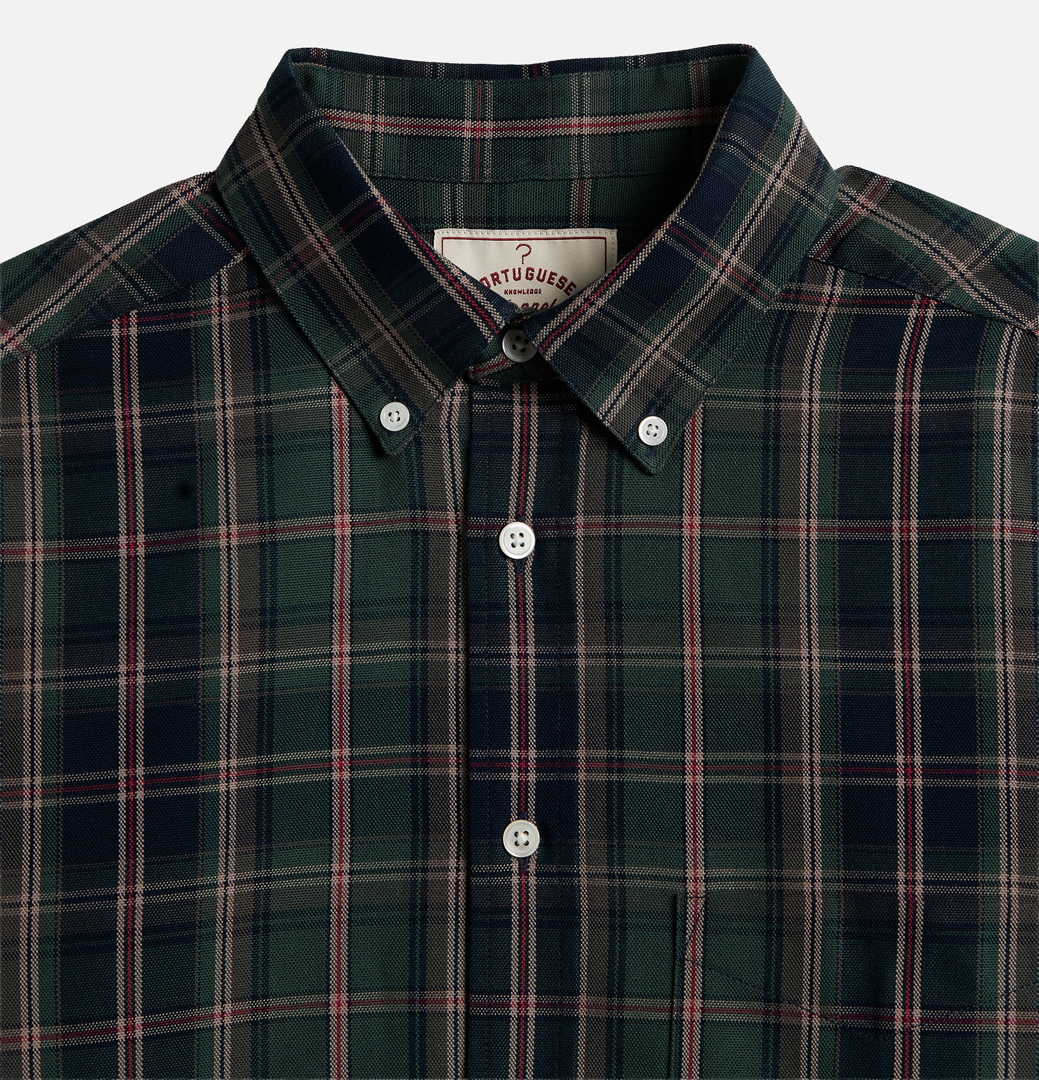 Portuguese Flannel Chemise Montebelo Tartan Vert