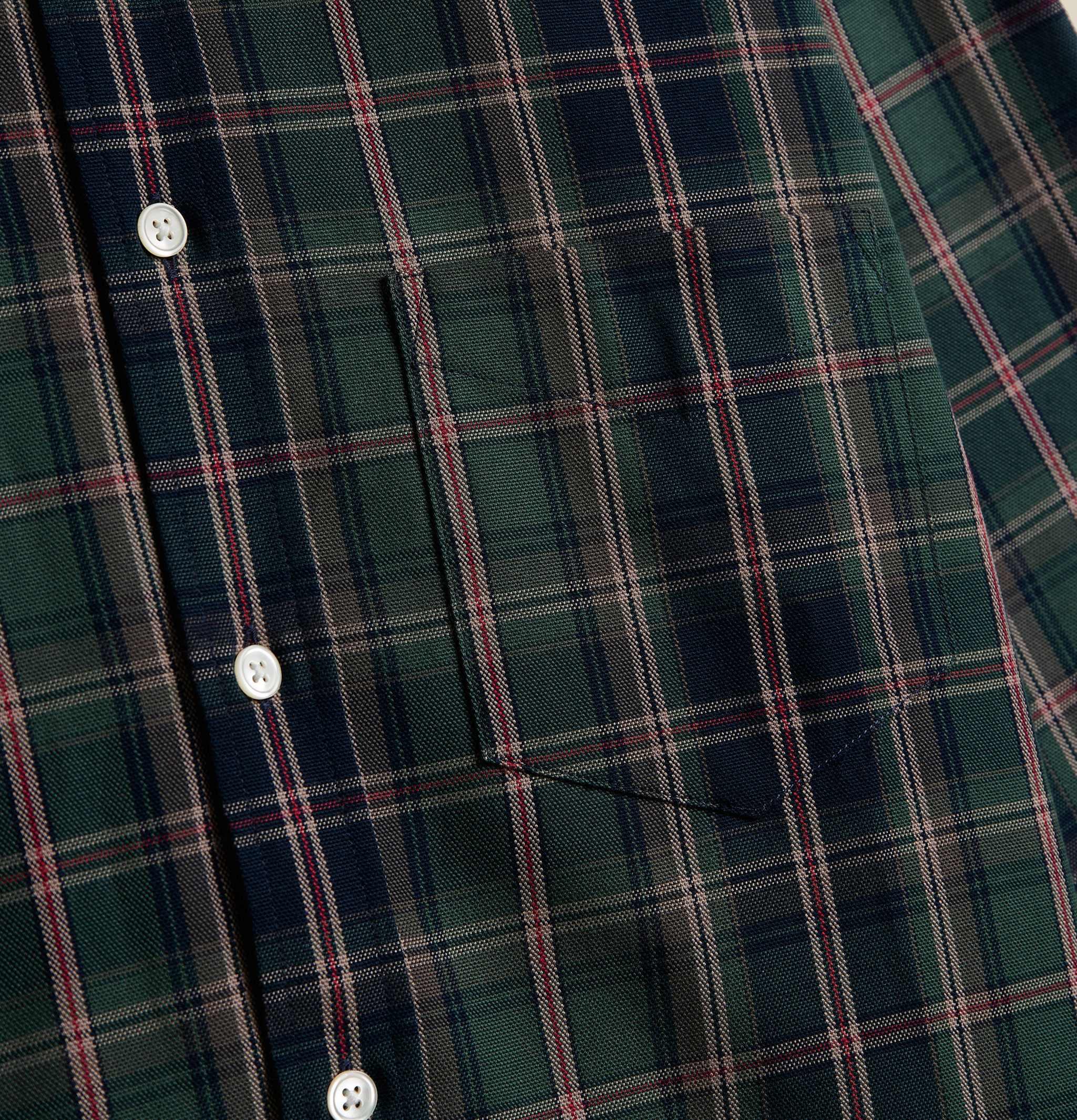 Portuguese Flannel Chemise Montebelo Tartan Vert