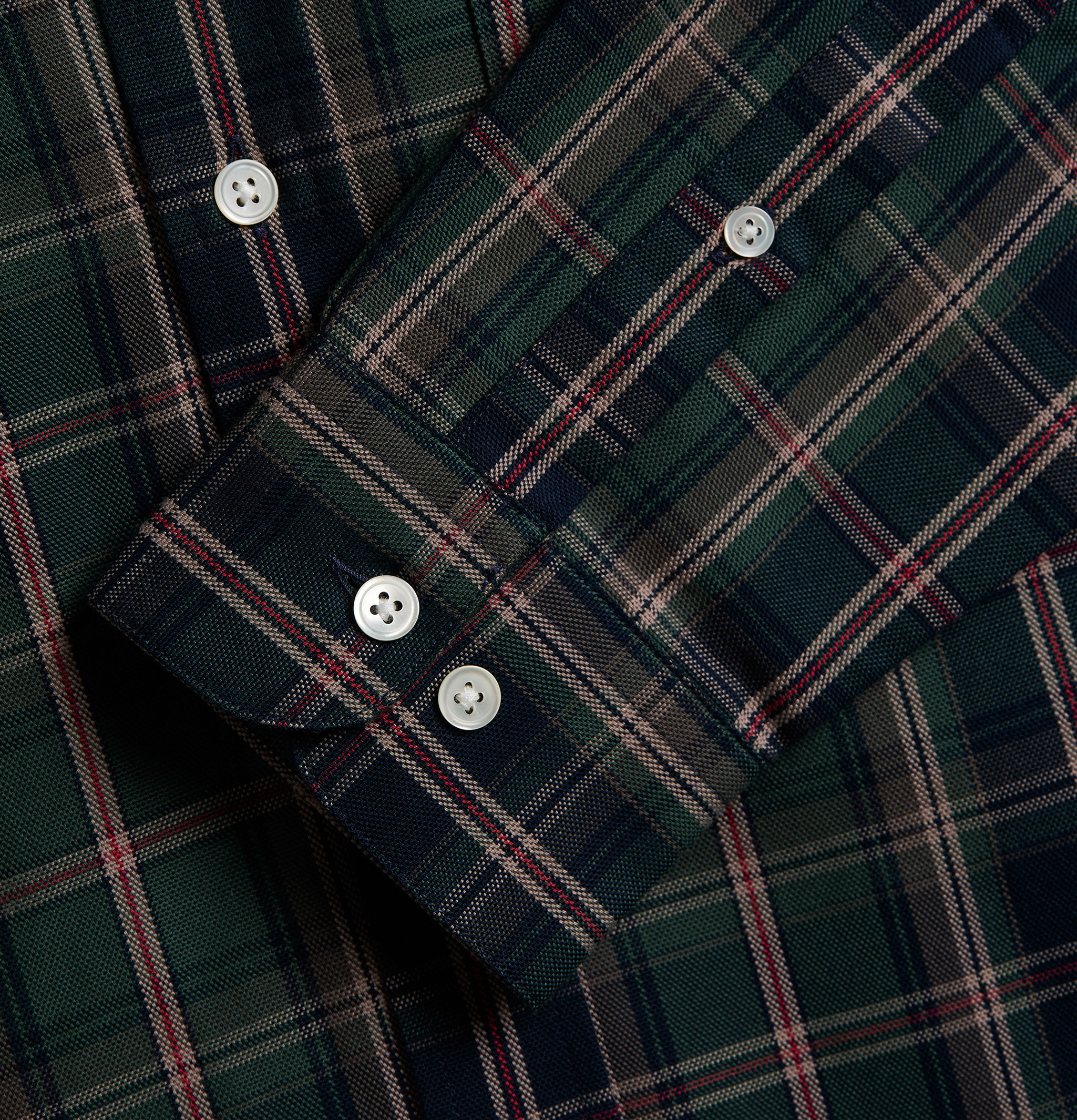 Portuguese Flannel Chemise Montebelo Tartan Vert