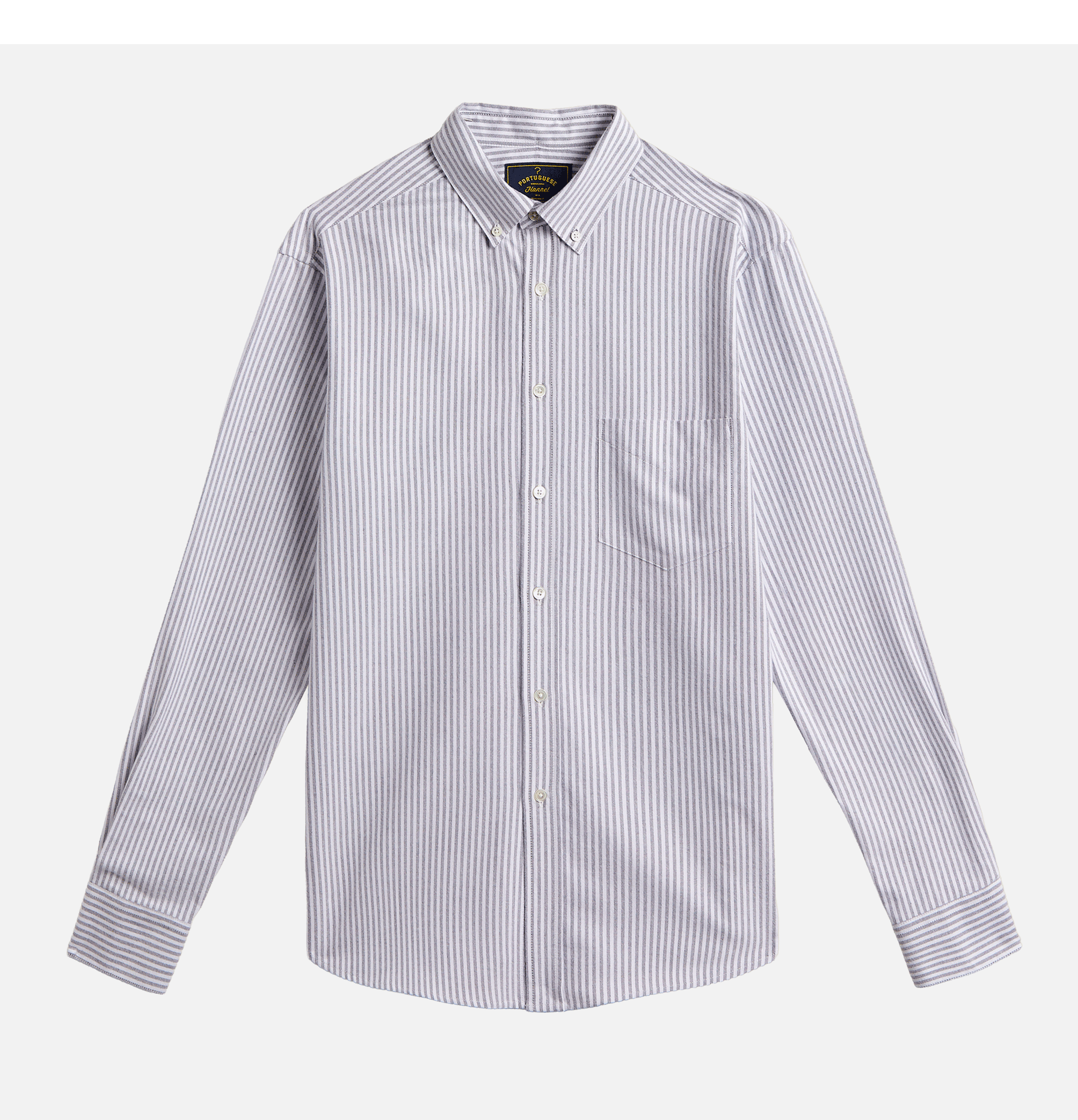 Portuguese Flannel Chemise Brushed Oxford Stripe Noir