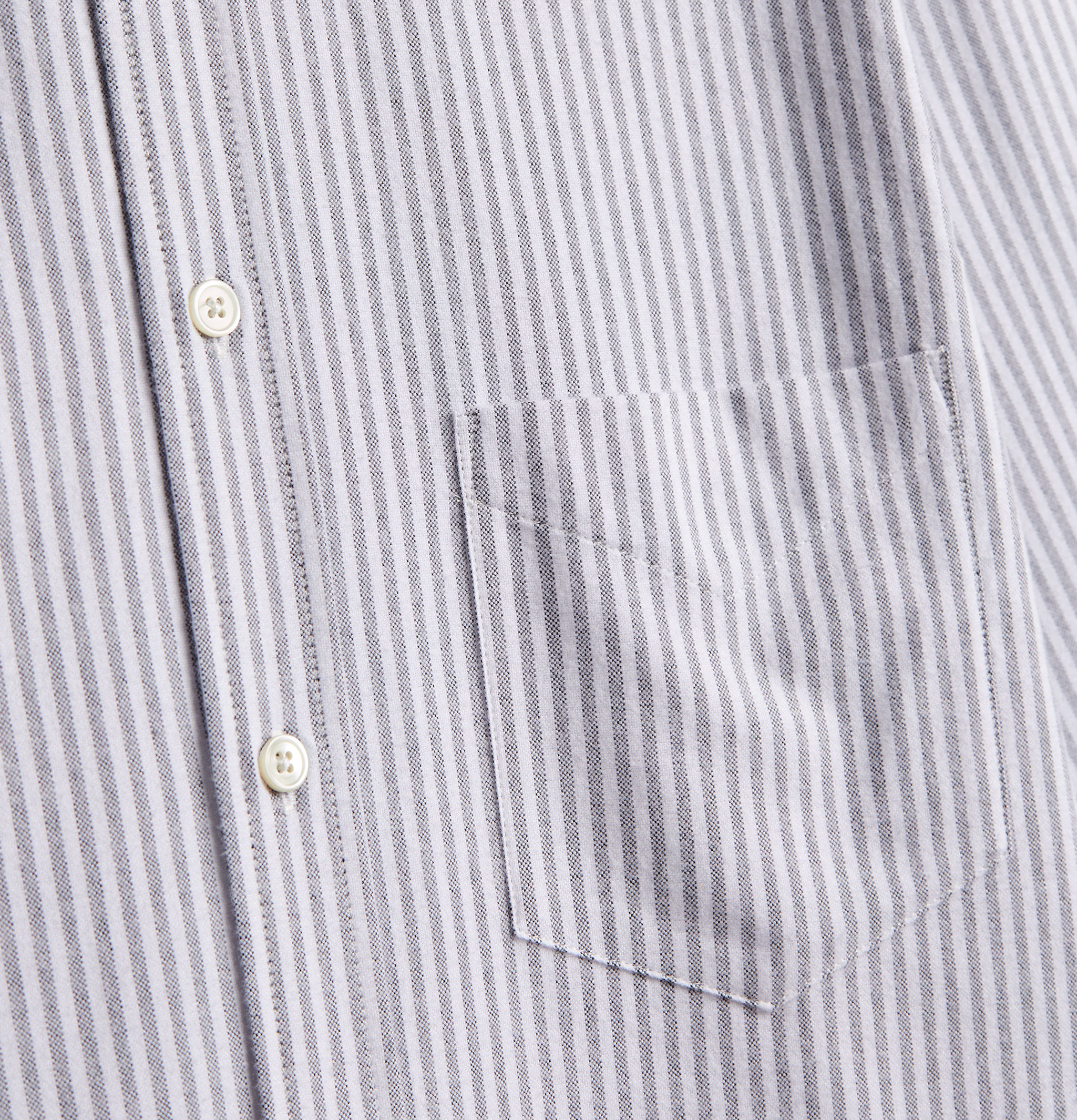 Portuguese Flannel Chemise Brushed Oxford Stripe Noir