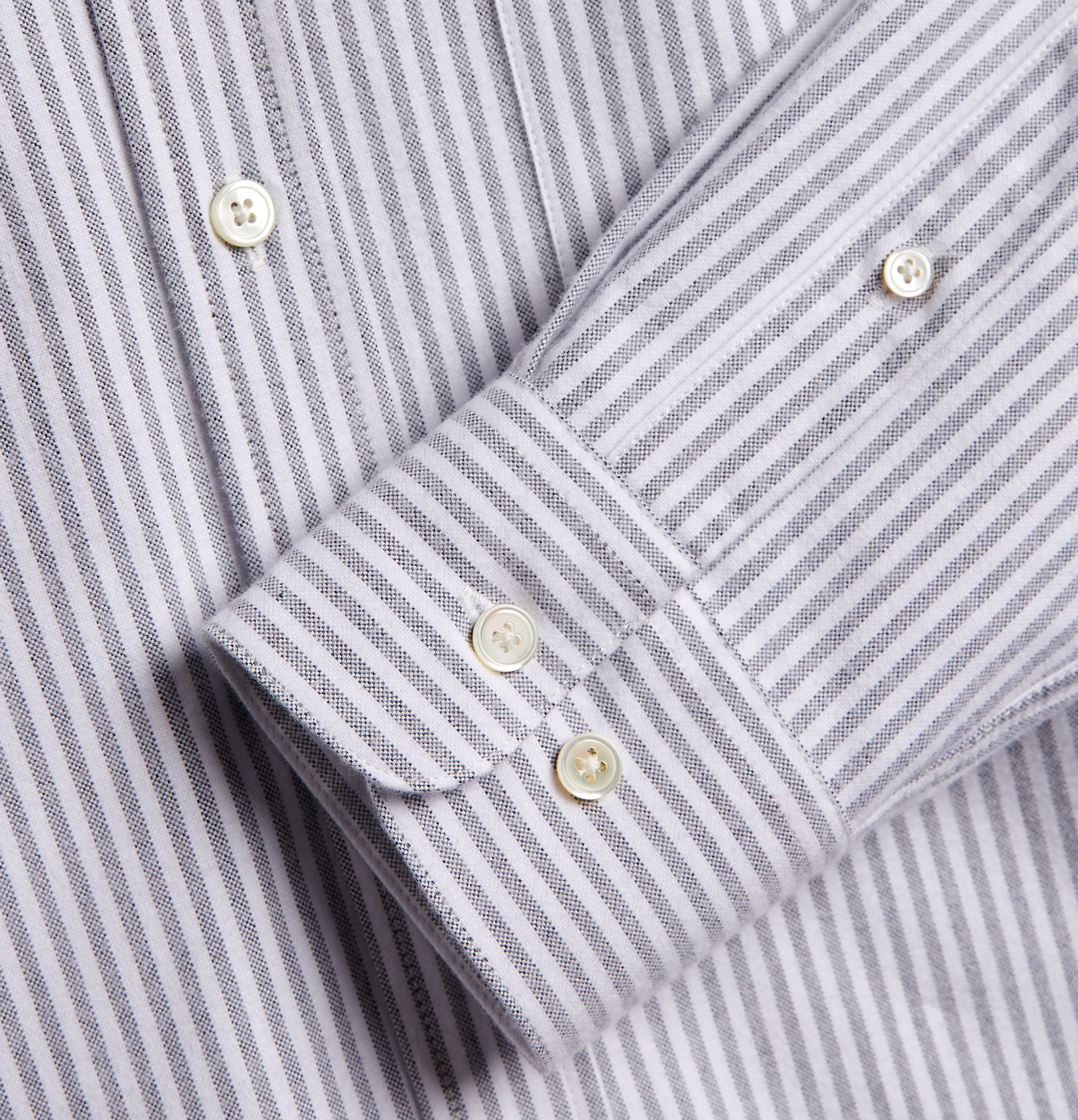 Portuguese Flannel Chemise Brushed Oxford Stripe Noir