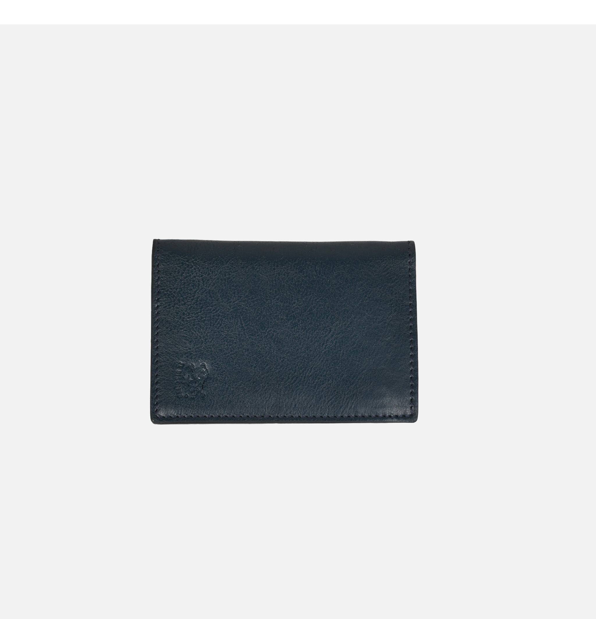 Il Bisonte Card Case Leo Cowhide Navy