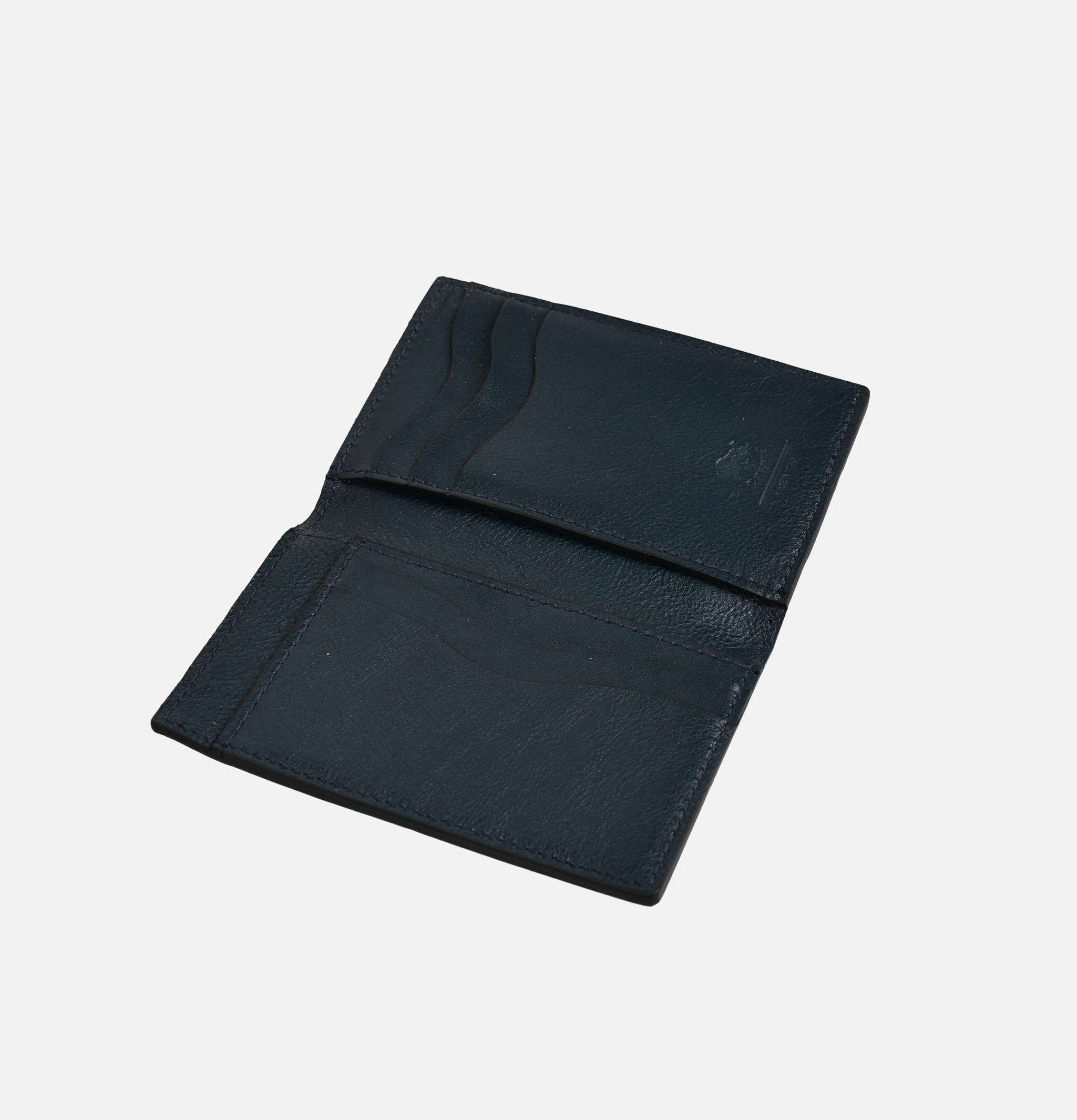Il Bisonte Card Case Leo Cowhide Navy