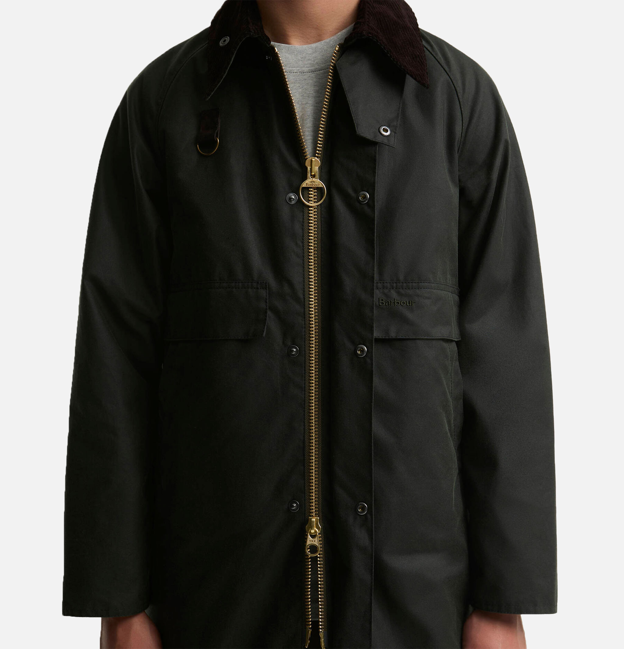 Barbour Long Spey Waxed Jacket Sage